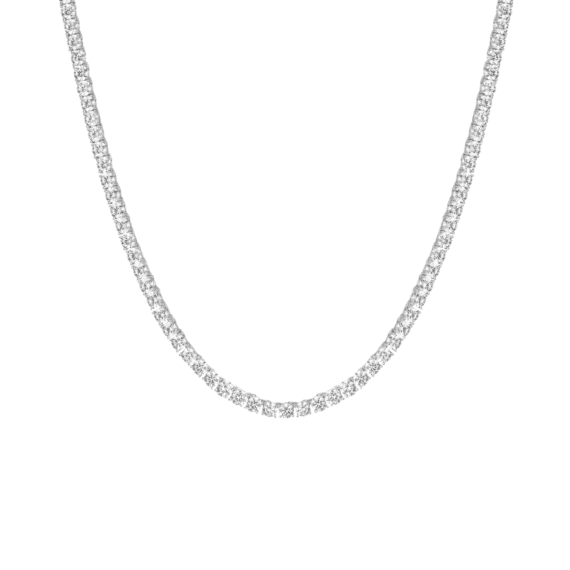Lab Grown White Sapphire Tennis Necklace (22ct)