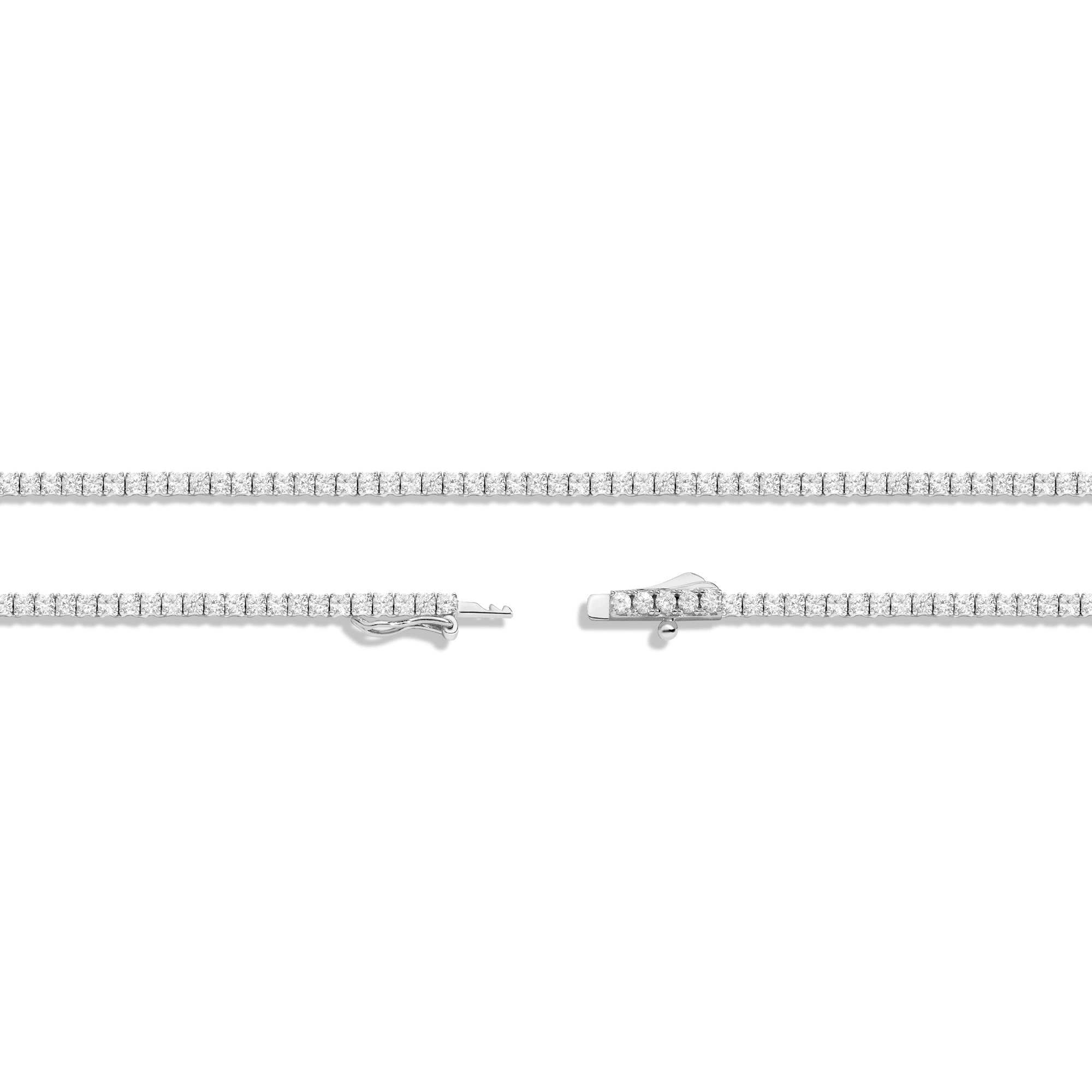 Lab Grown White Sapphire Tennis Necklace