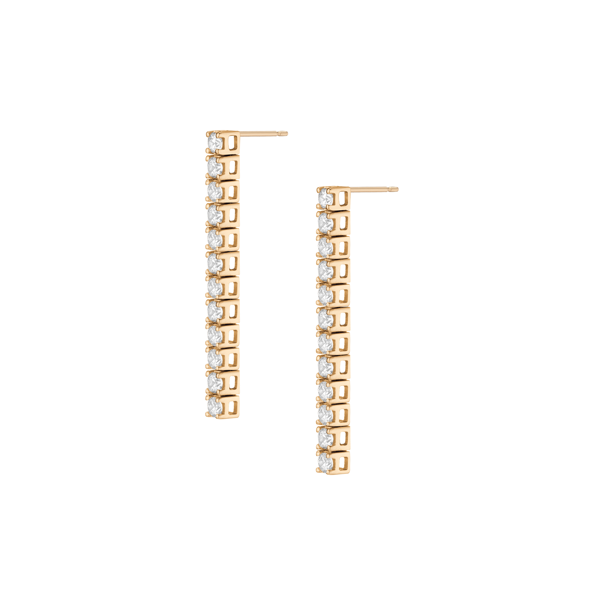 Lab Grown White Sapphire Tennis Earrings