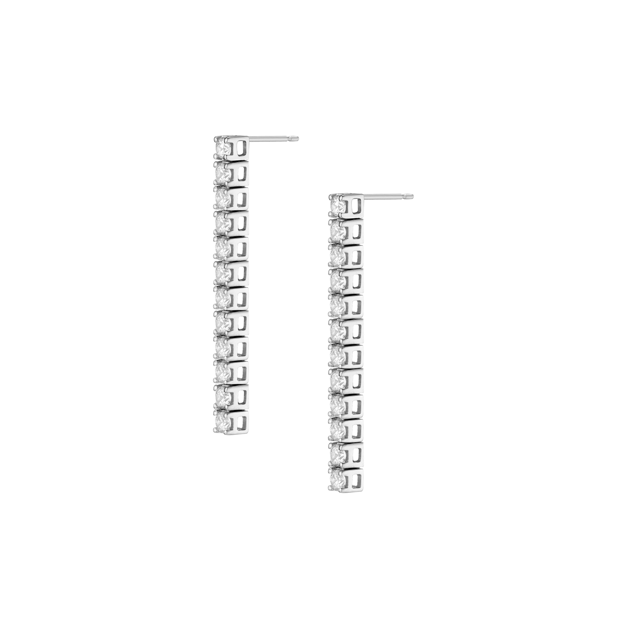 Lab Grown White Sapphire Tennis Earrings