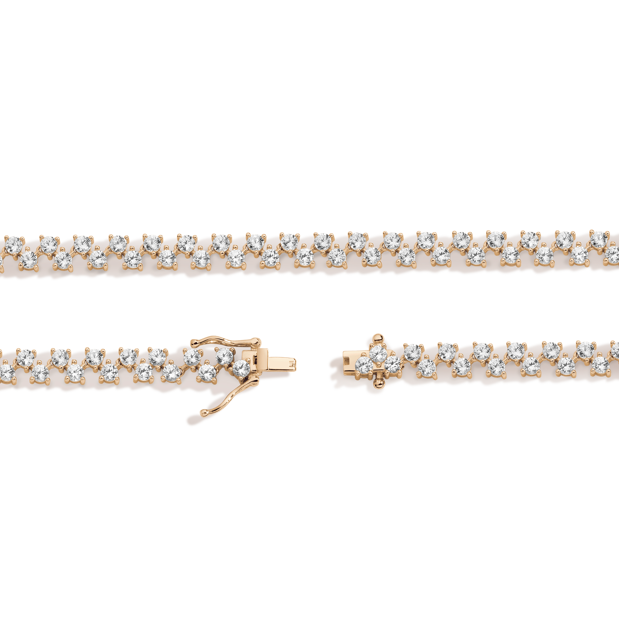 Floating Lab Grown White Sapphire Tennis Necklace