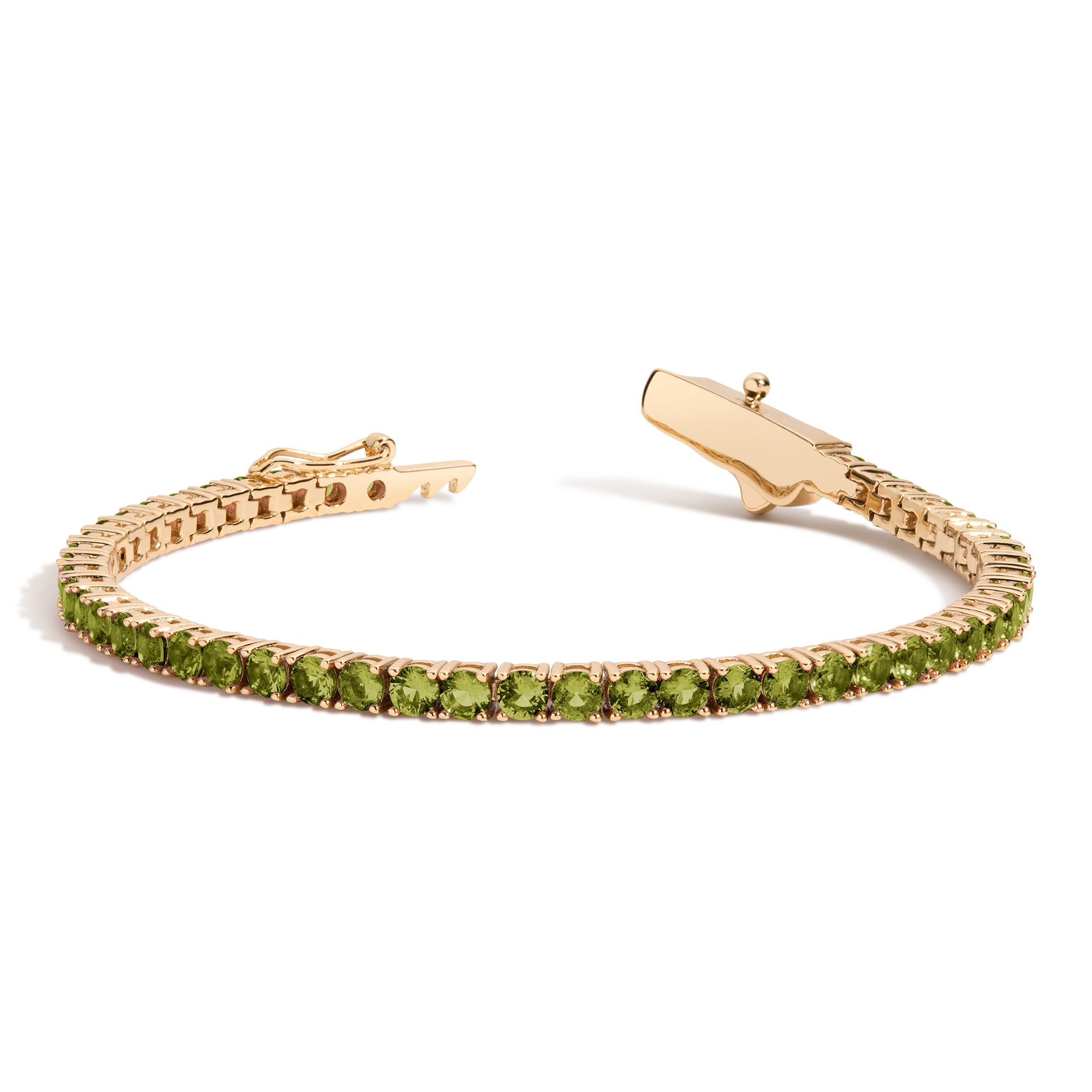 Lab Grown Green Peridot Tennis Bracelet