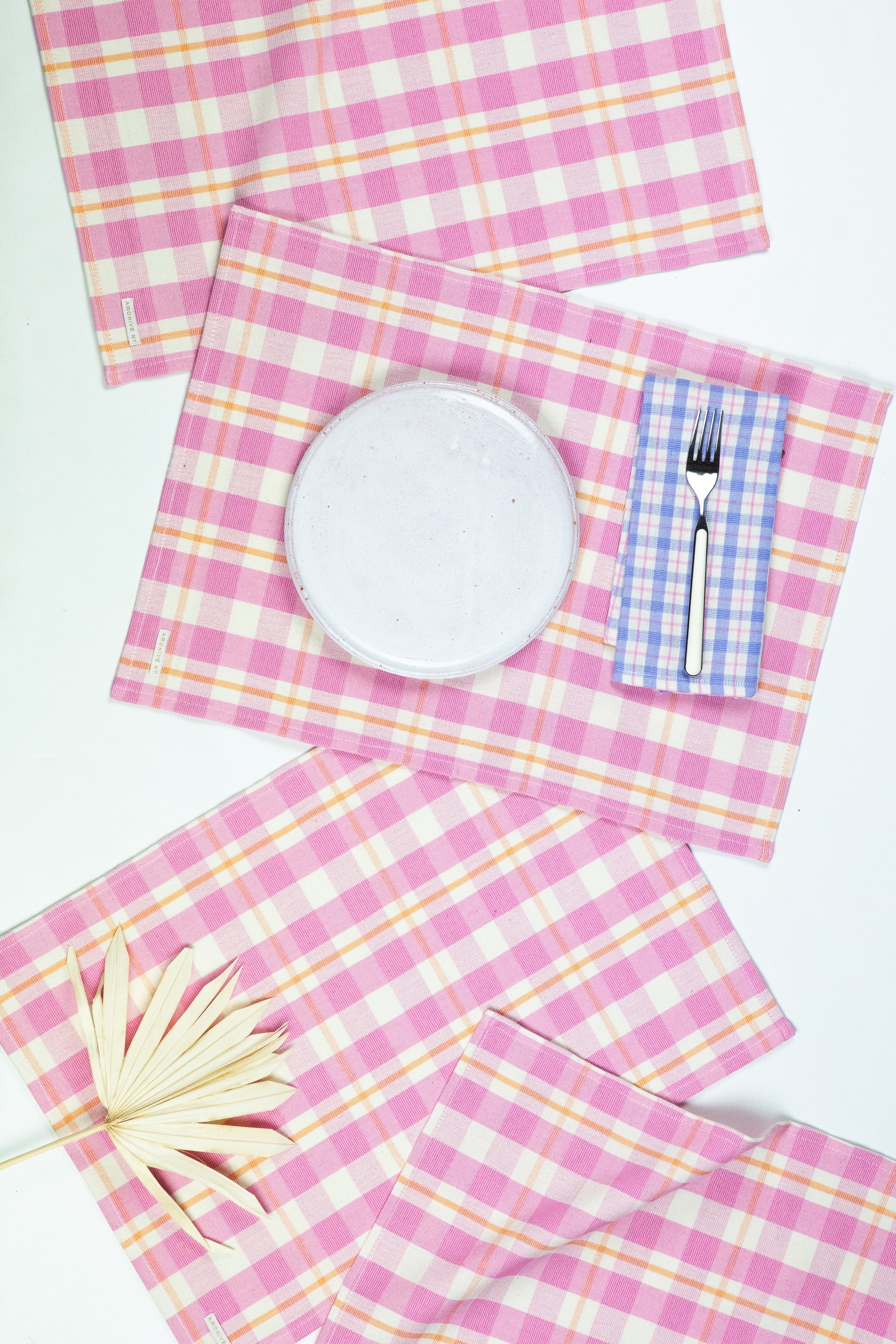 Abigail Plaid Placemat (Bubblegum)