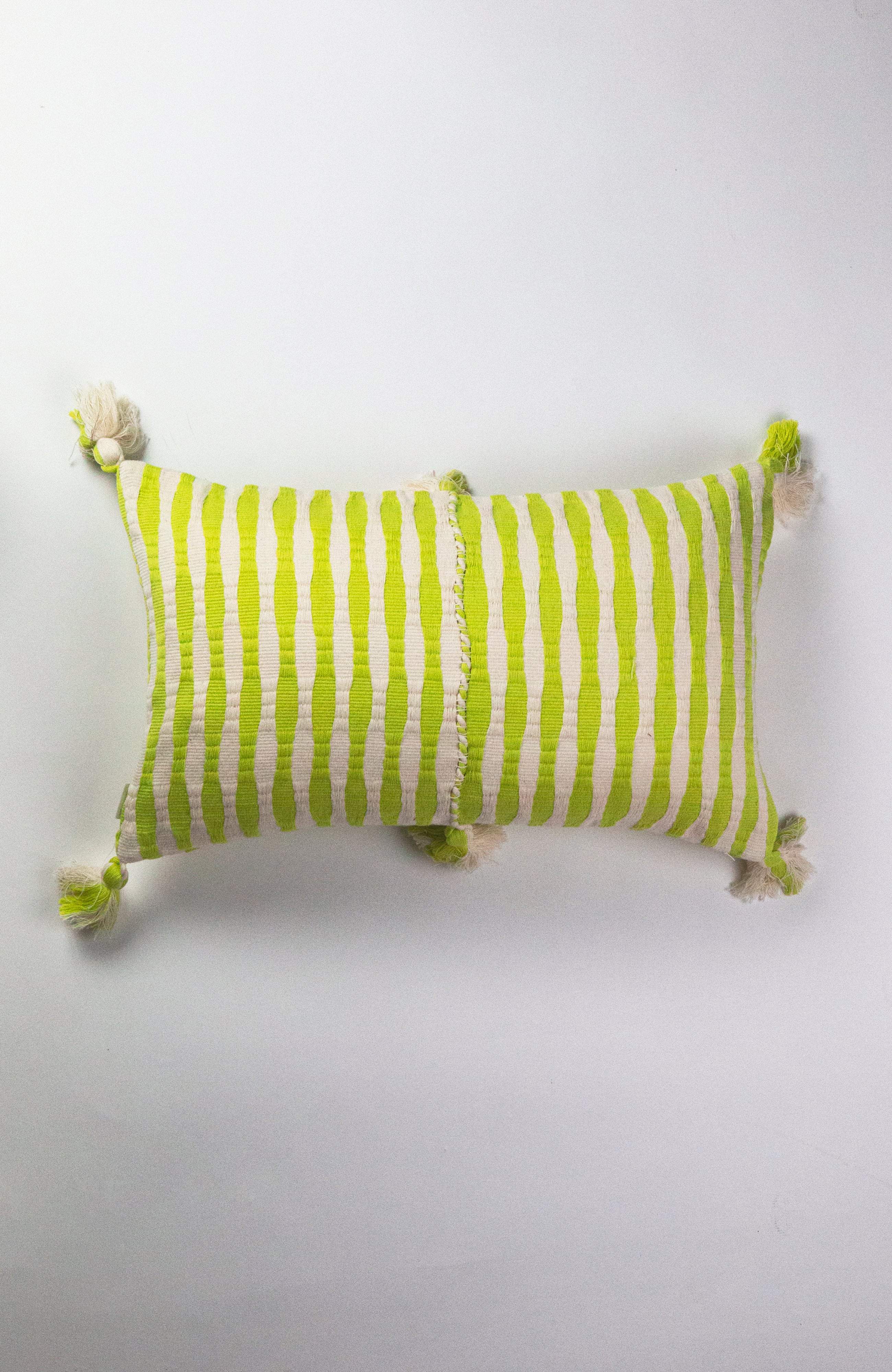 Antigua Striped Pillow (Lemon Lime & Ivory)