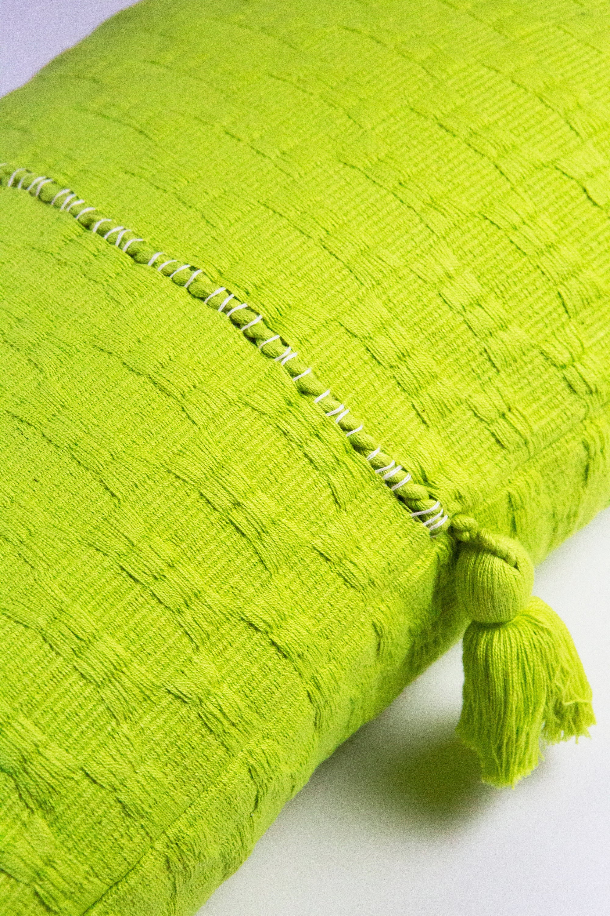 Antigua Striped Pillow (Lemon Lime & Ivory)
