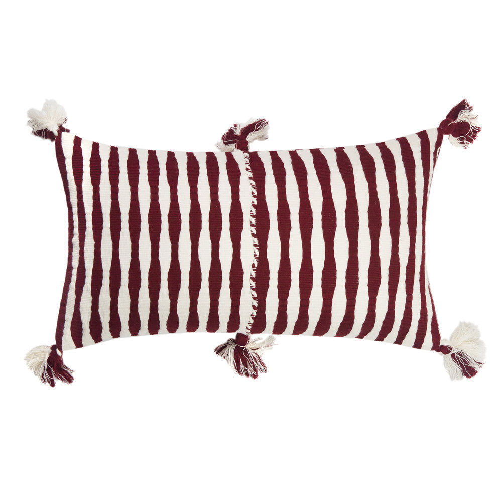 Antigua Pillow (Burgundy Stripe)