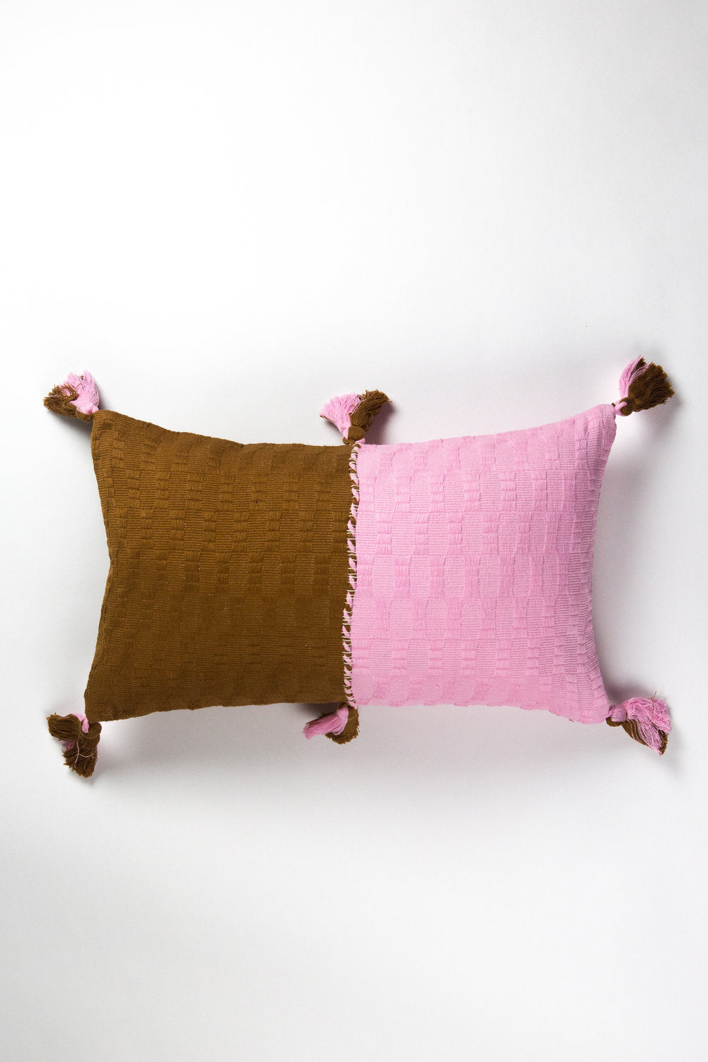 Antigua Pillow (Baby Pink & Umber)