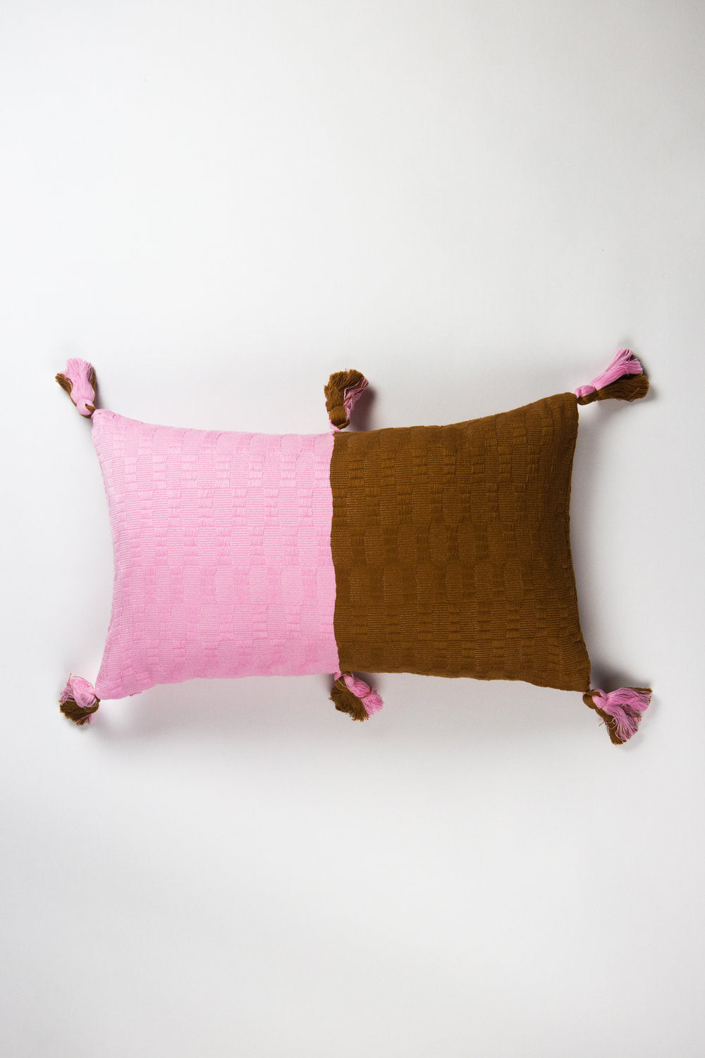 Antigua Pillow (Baby Pink & Umber)