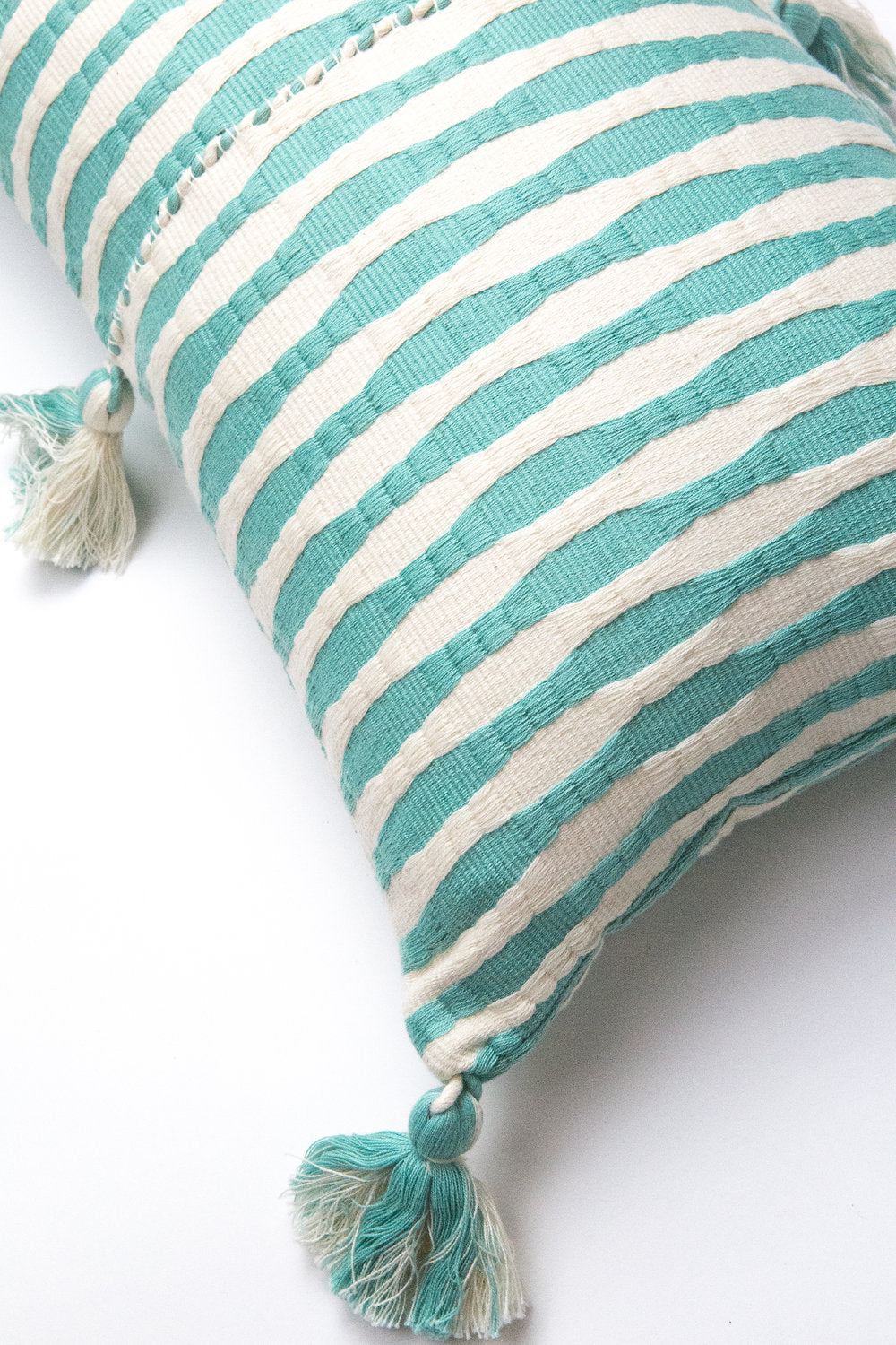 Antigua Pillow (Faded Aqua Striped)