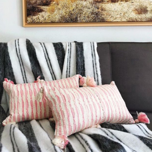 Antigua Pillow (Faded Pink Stripe)