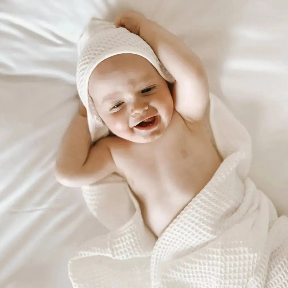 Bamboo Waffle Hooded Baby Towel