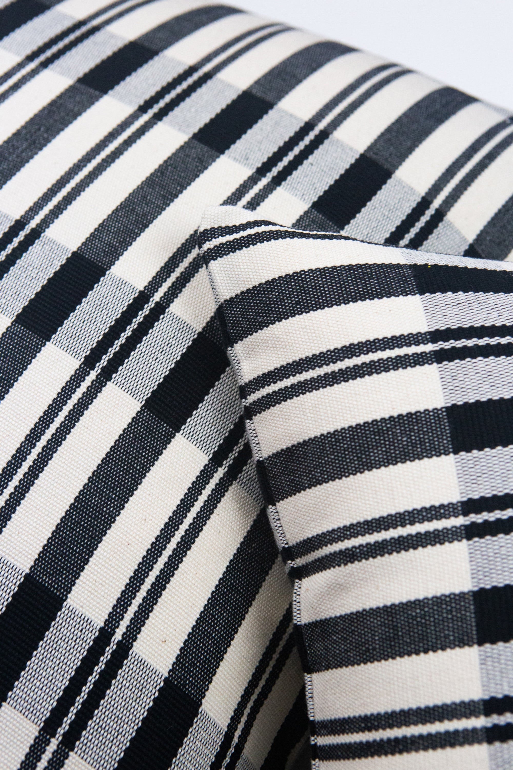 Cecilia Black & Ivory Striped Plaid Pillow