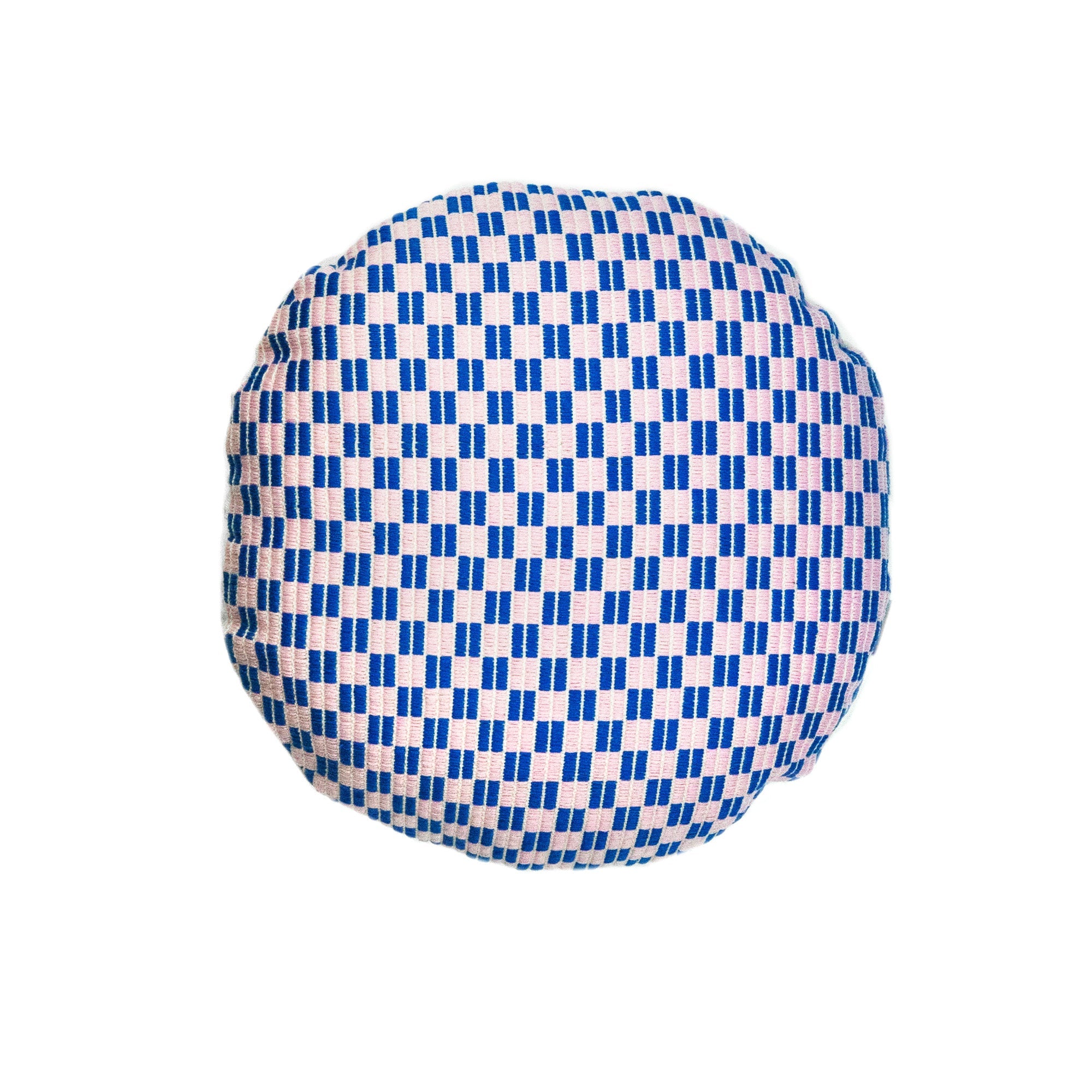 Checkered Blue & Pink Brocade Pillows