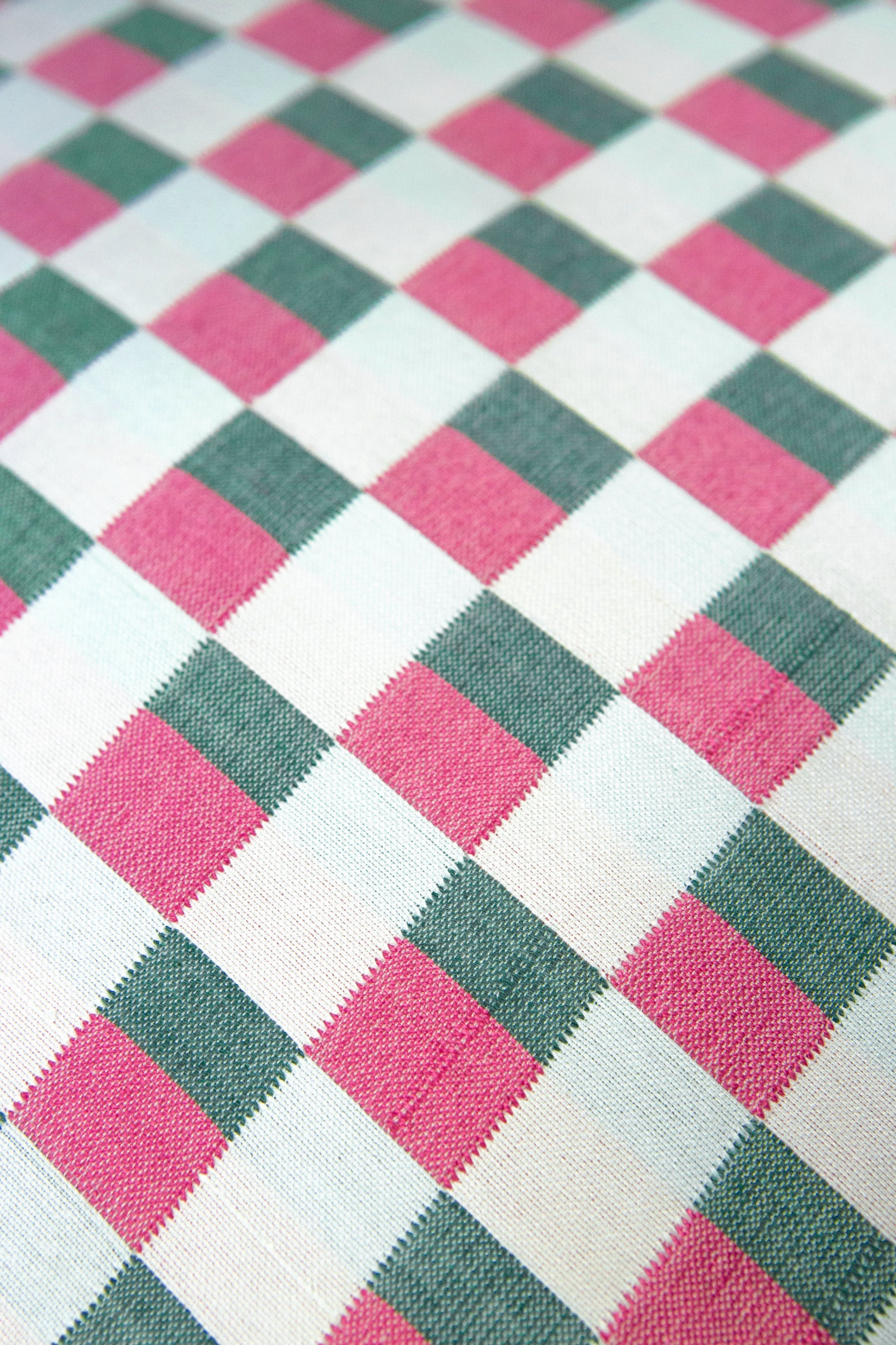 Sujani Pillow (Green & Pink Checkered)
