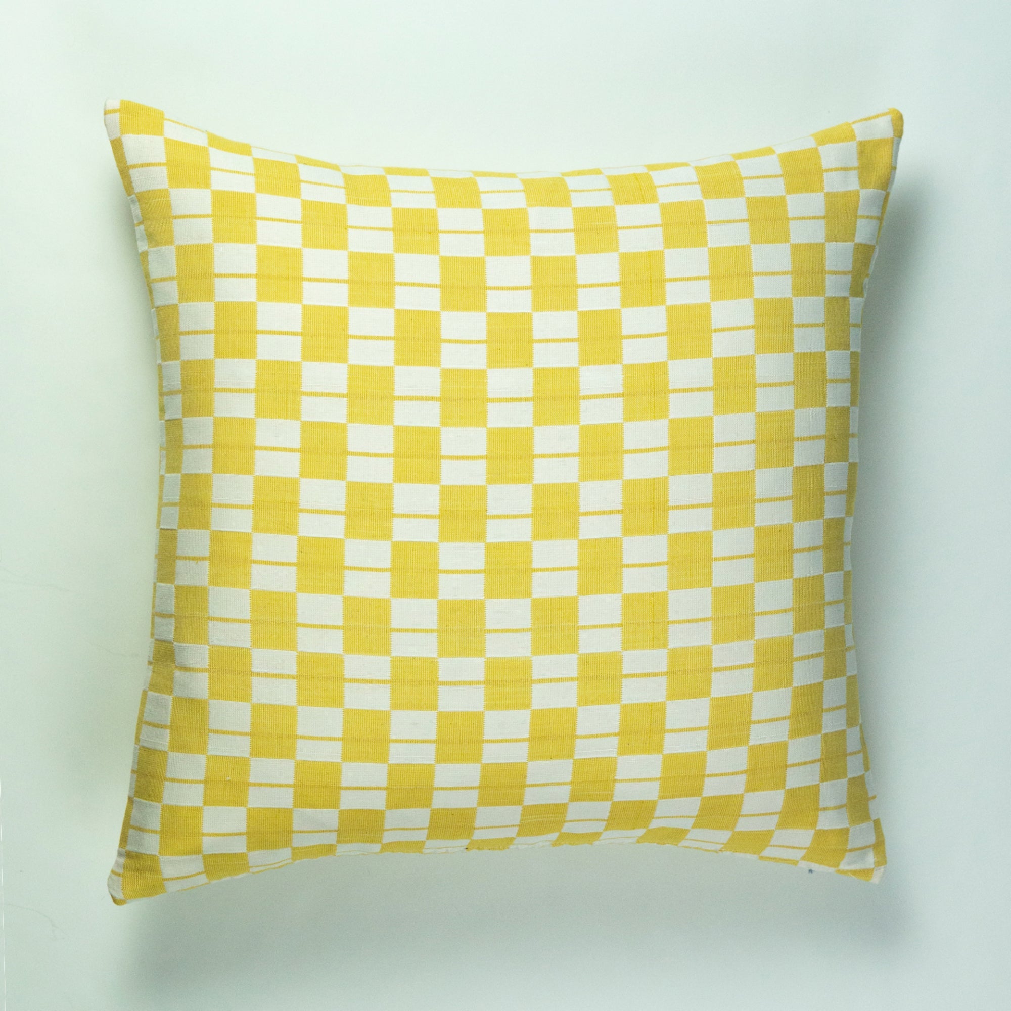 Sujani Pillow (Yellow & White Checkered)