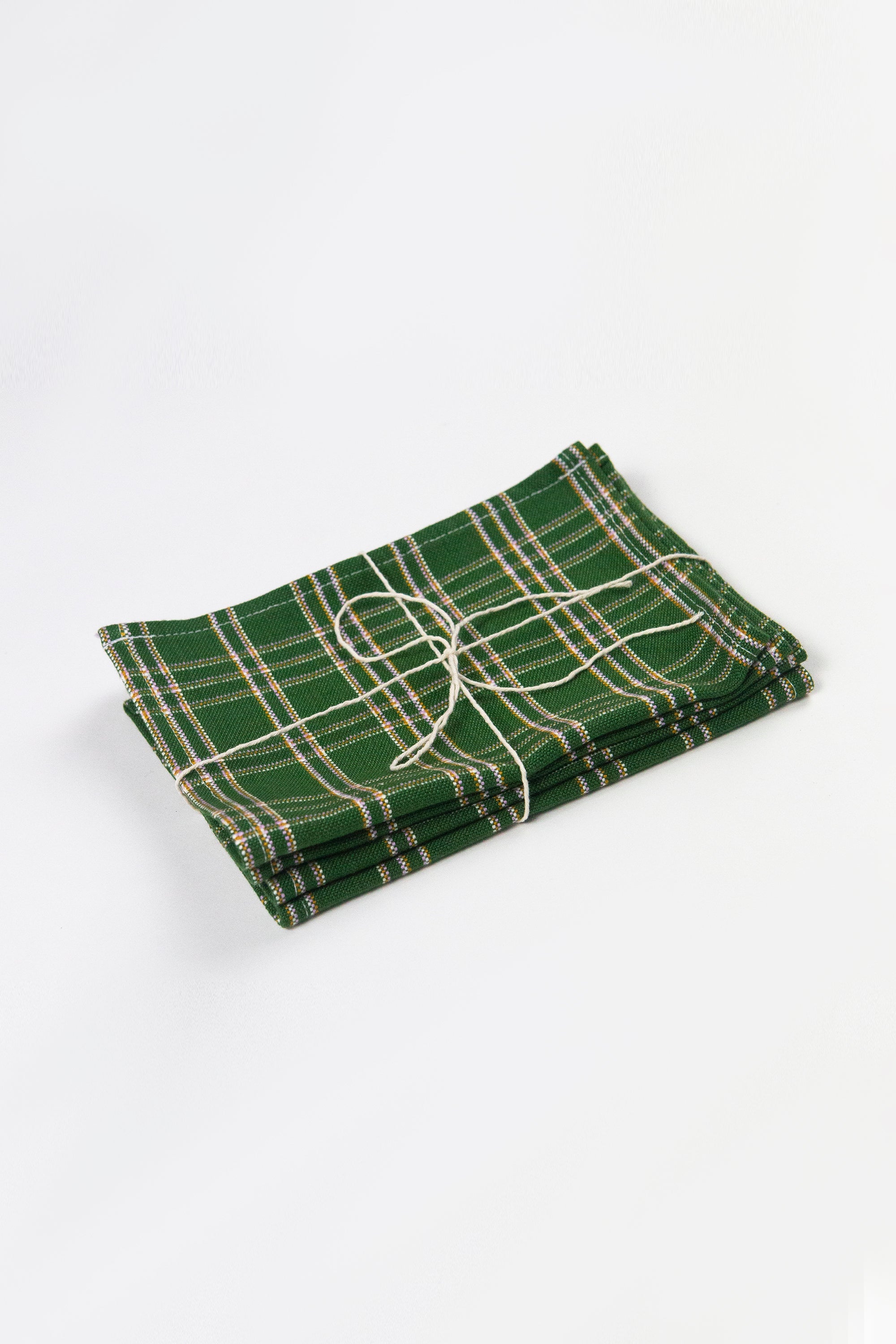 Chiapas Plaid Cocktail Napkins (Forest Green)