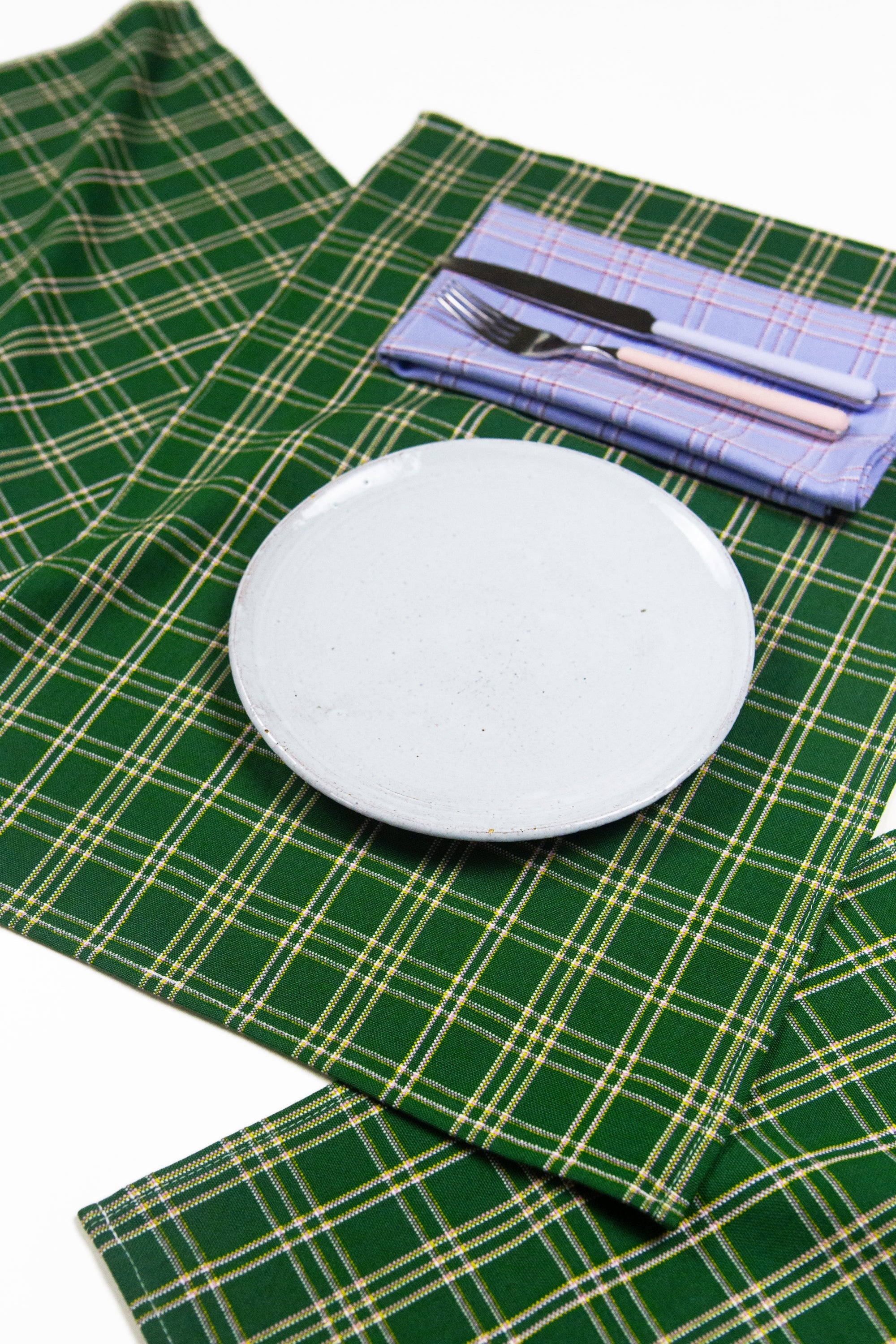 Chiapas Plaid Placemat (Forest Green)