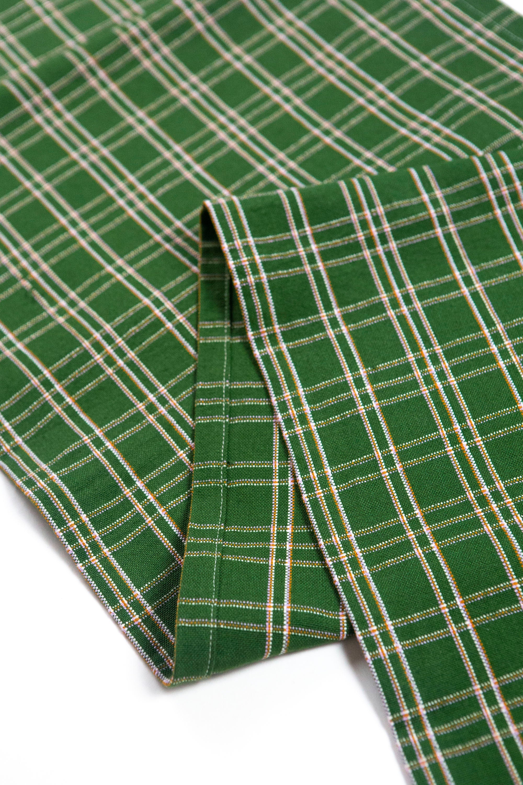 Chiapas Plaid Table Runner (Forest Green)