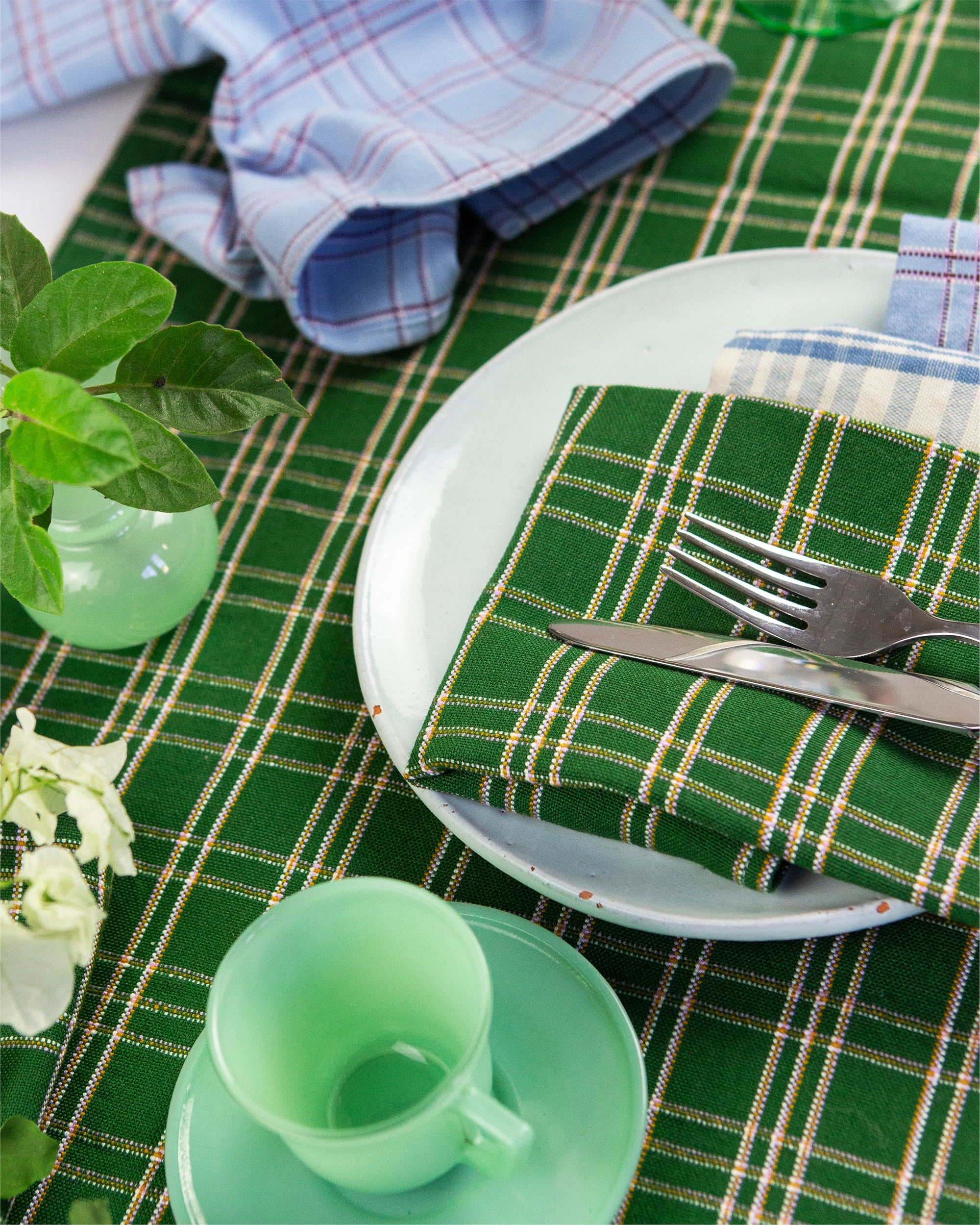 Chiapas Plaid Forest Green Placemat