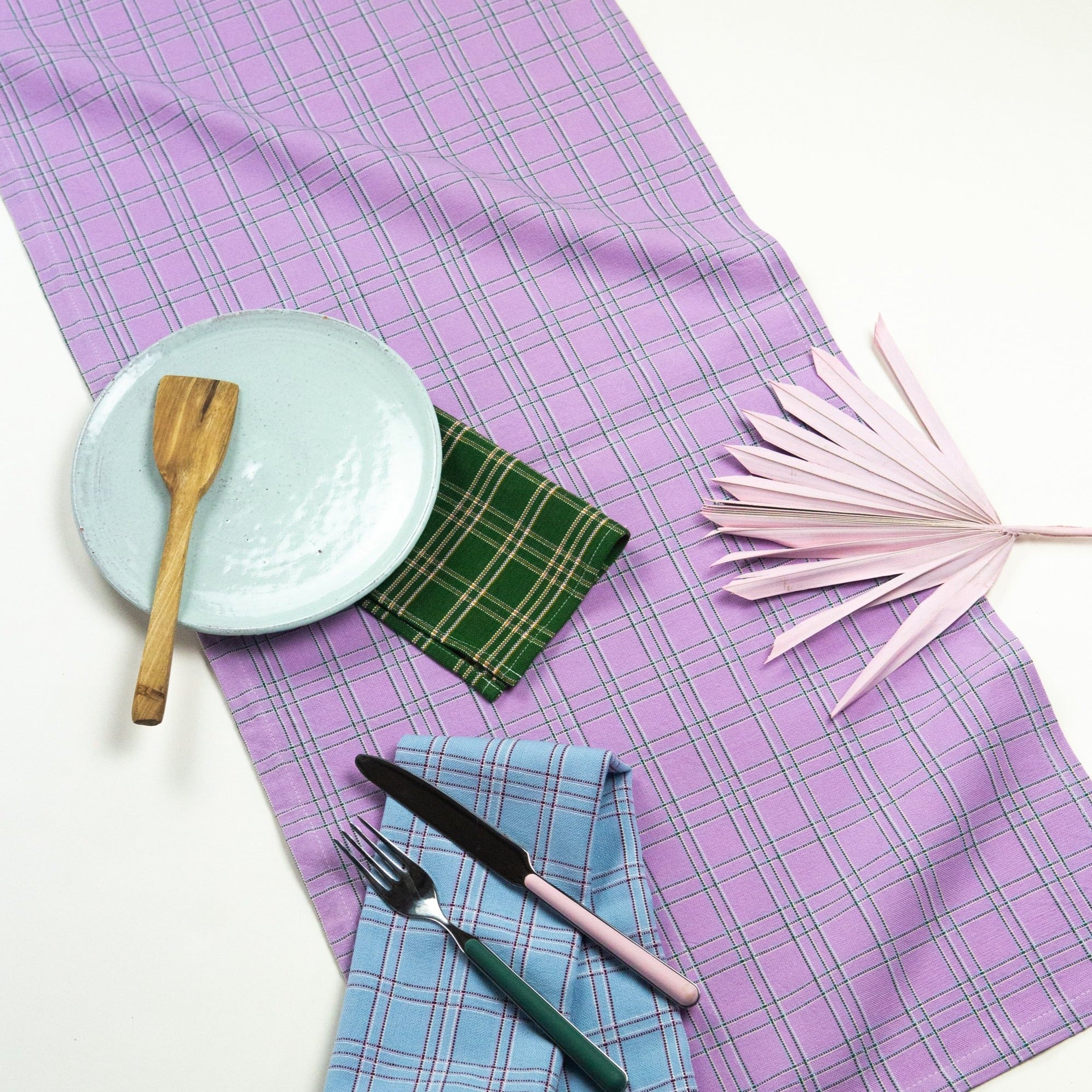 Chiapas Plaid Table Runner (Lilac)