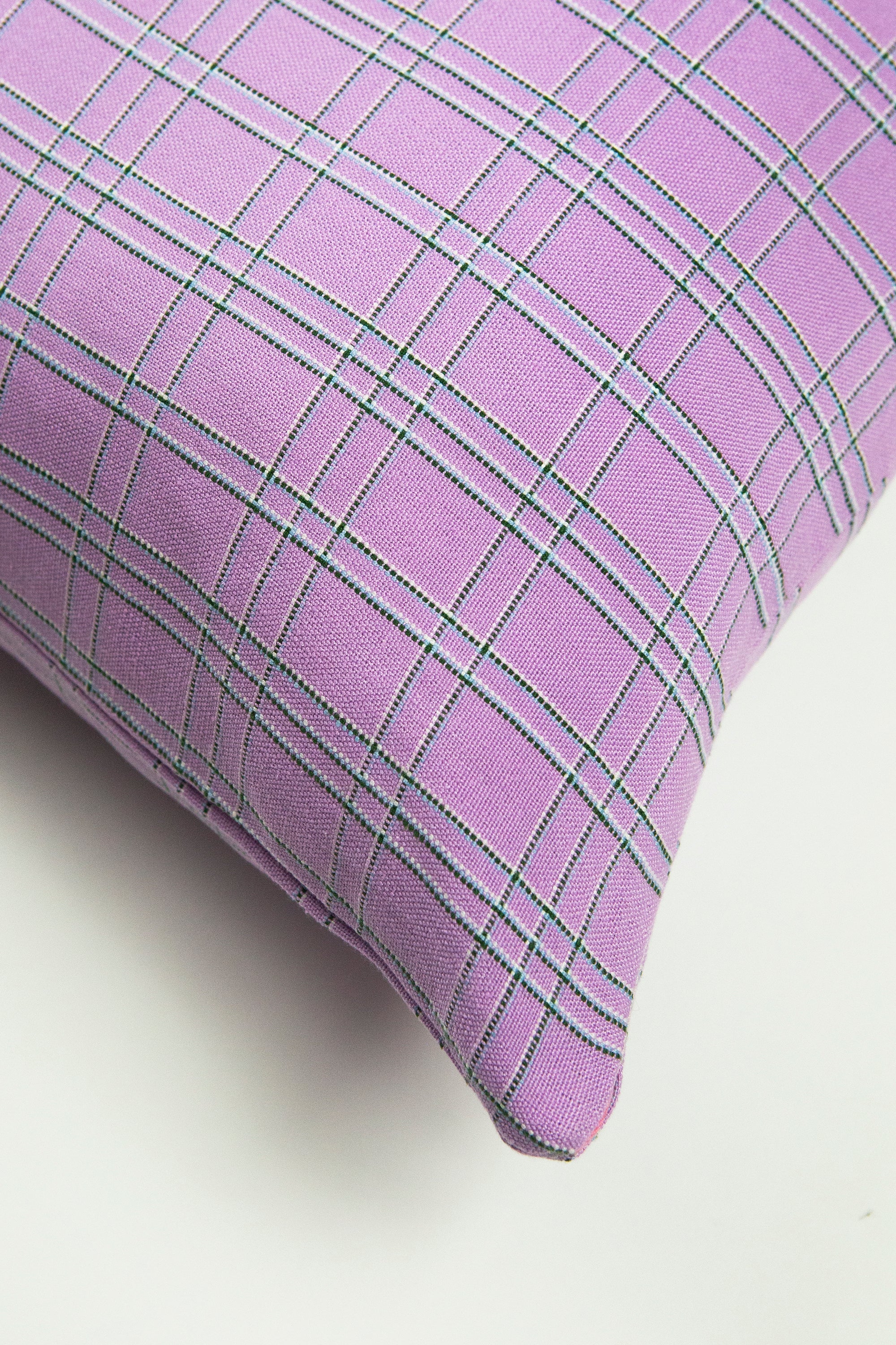Chiapas Plaid Lilac Pillow