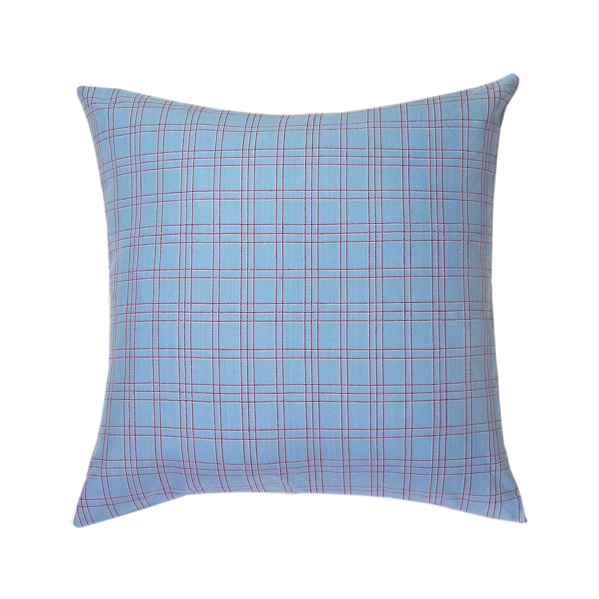 Chiapas Plaid Light Blue Pillow