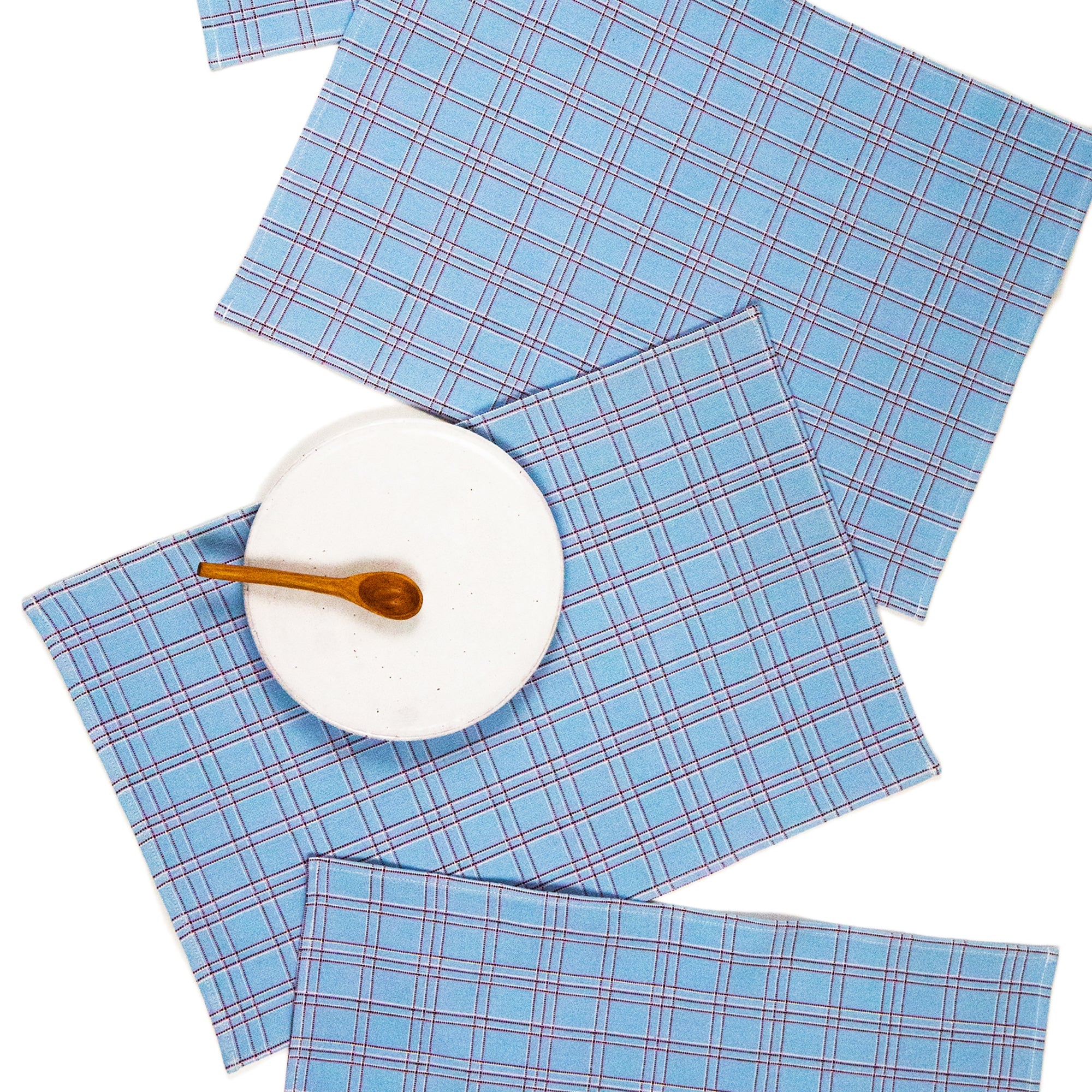 Chiapas Plaid Light Blue Placemat