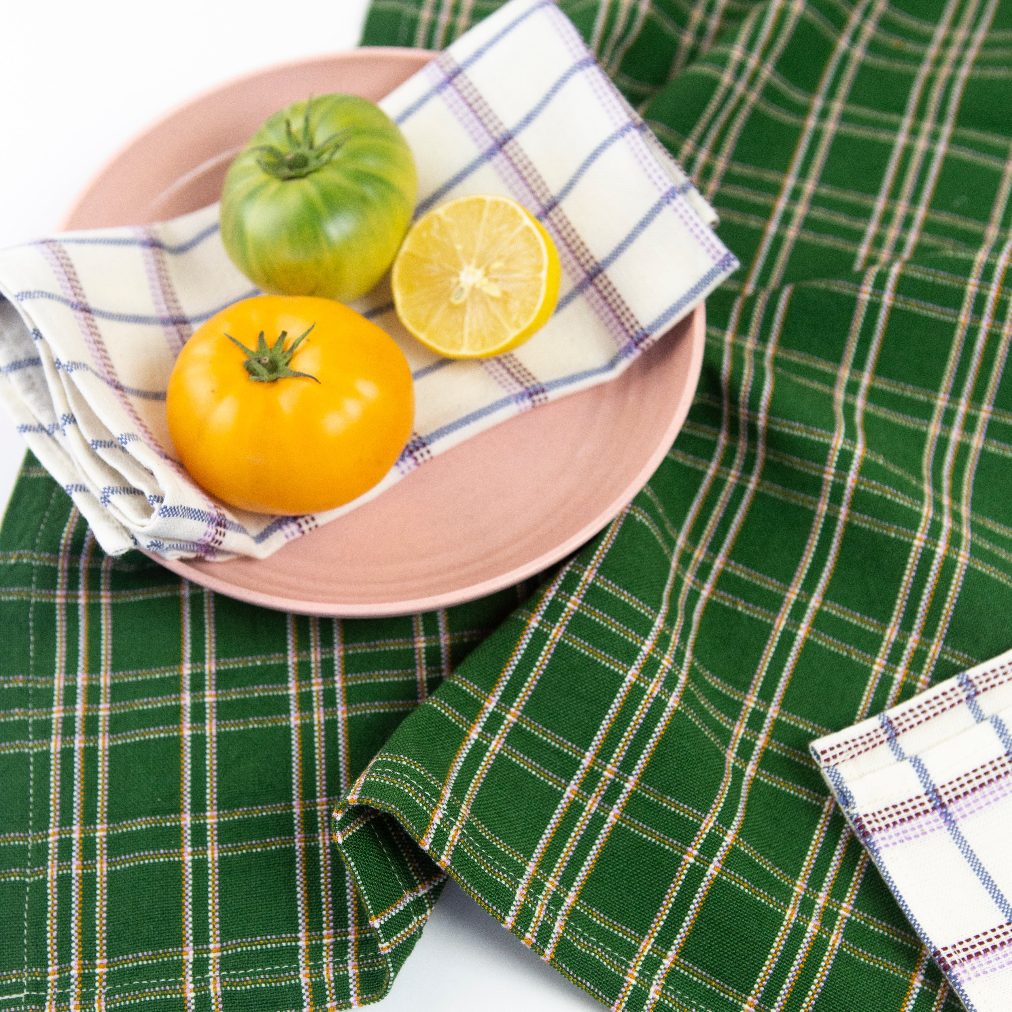 Chiapas Plaid Placemat (Forest Green)