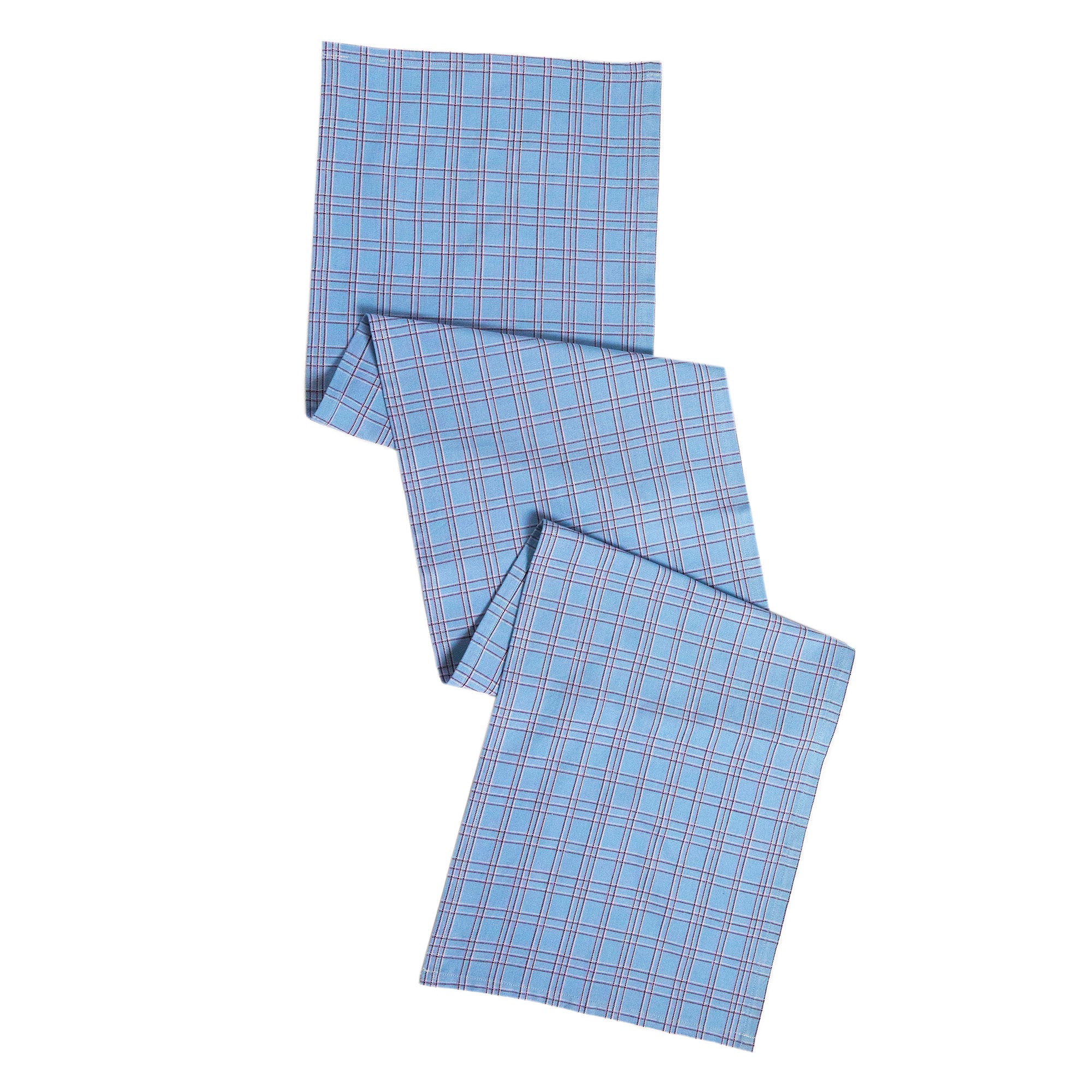 Chiapas Plaid Table Runner (Light Blue)