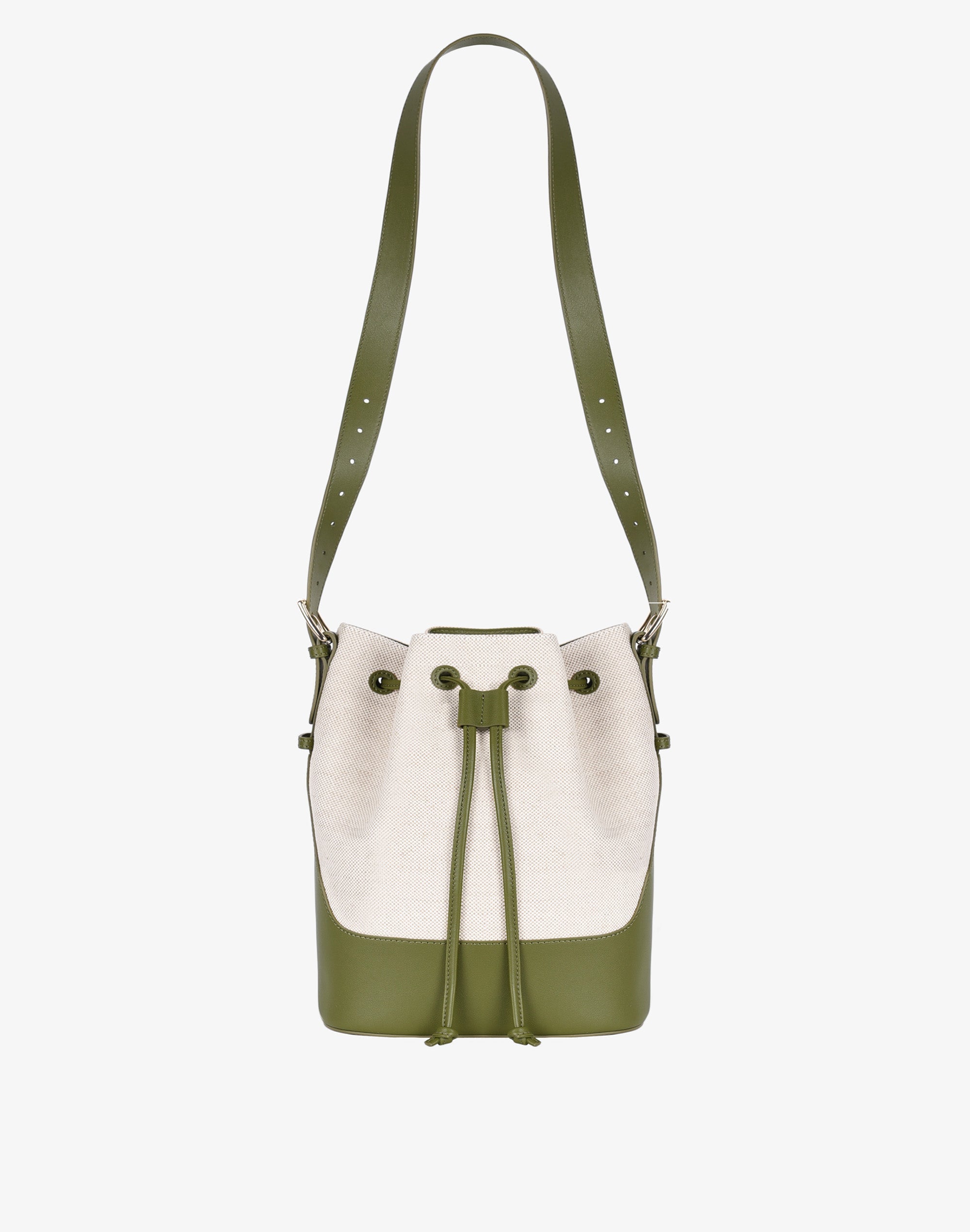 Canvas Cinch Bucket Bag (Olive)