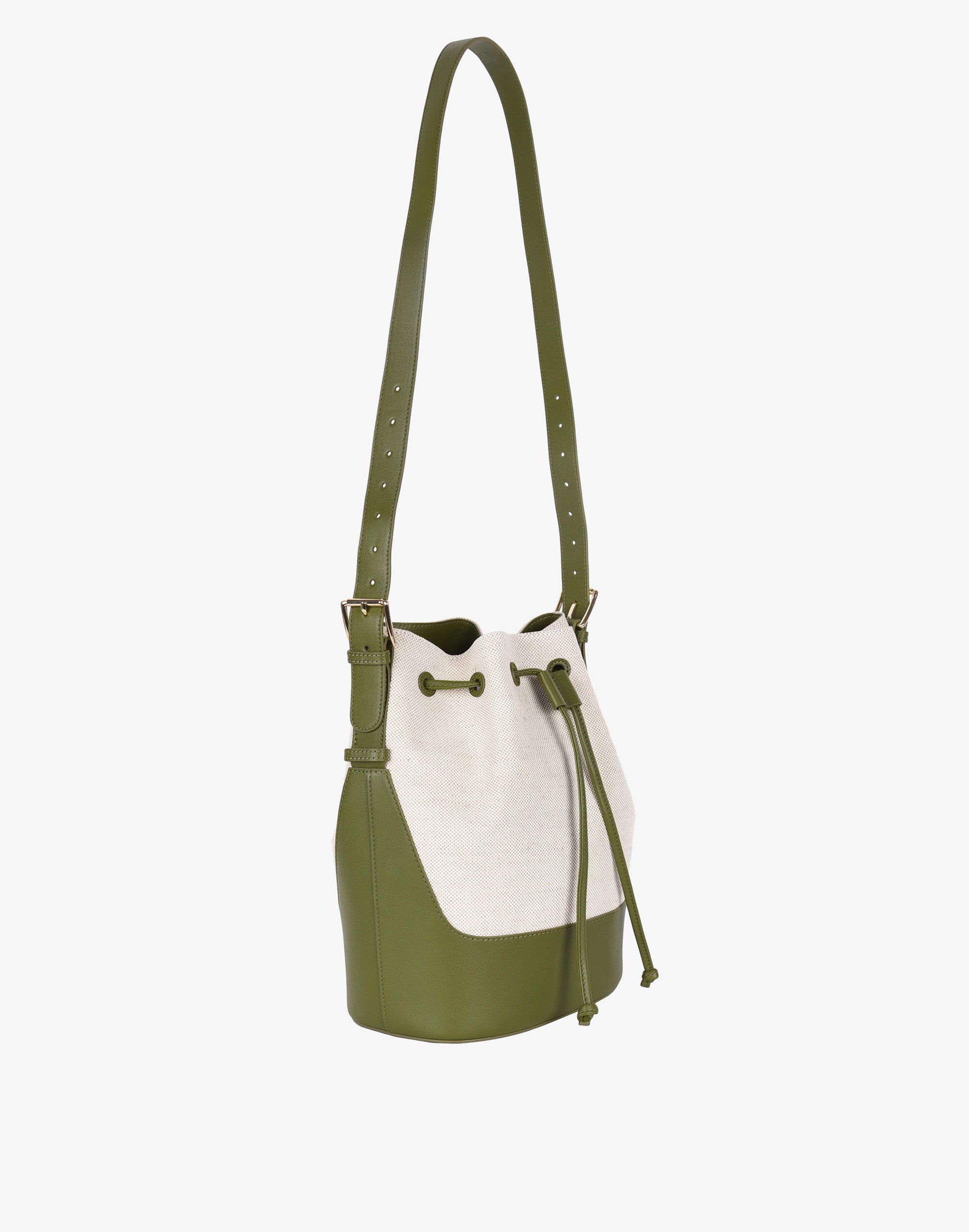 Canvas Cinch Bucket Bag (Olive)