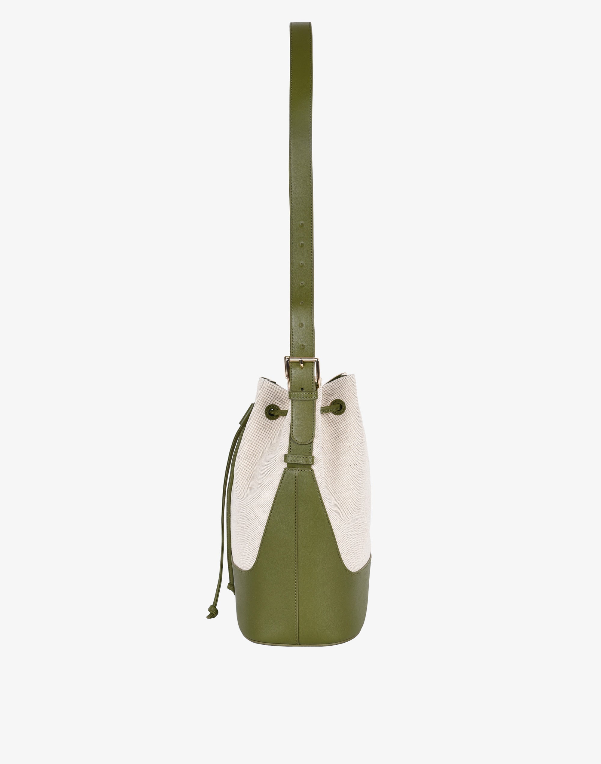 Canvas Cinch Bucket Bag (Olive)