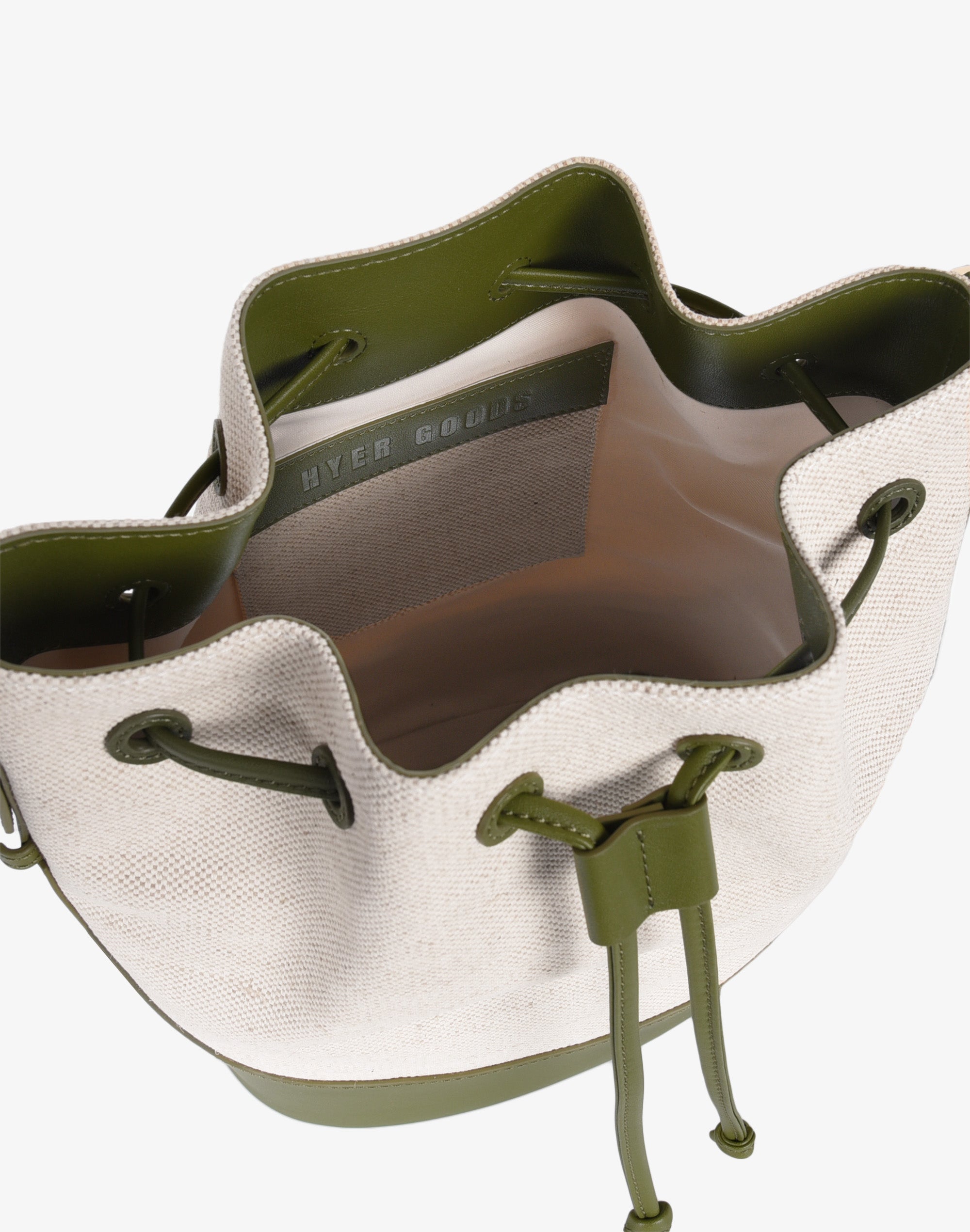 Canvas Cinch Bucket Bag (Olive)