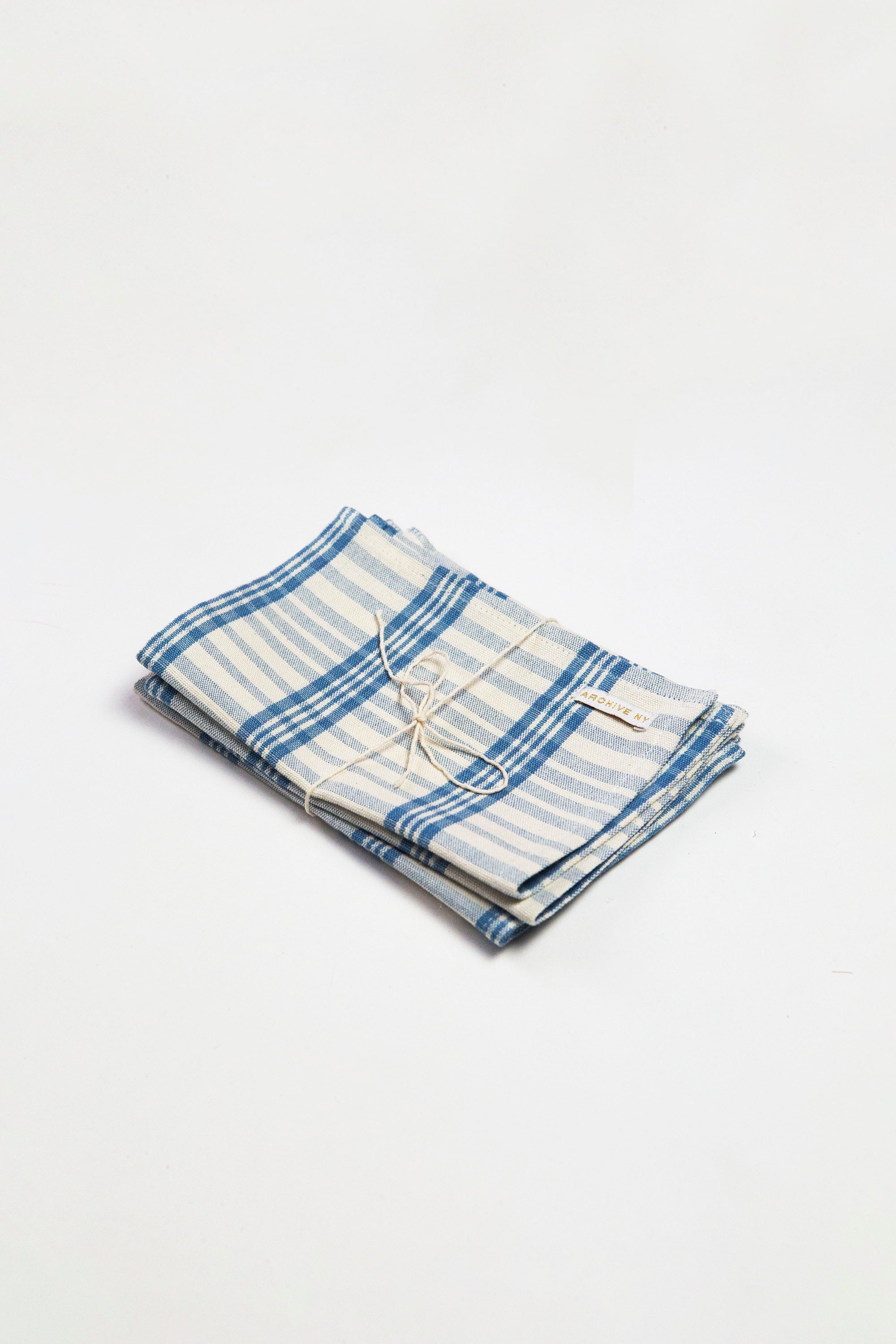 Coco Plaid Natural Indigo Napkins