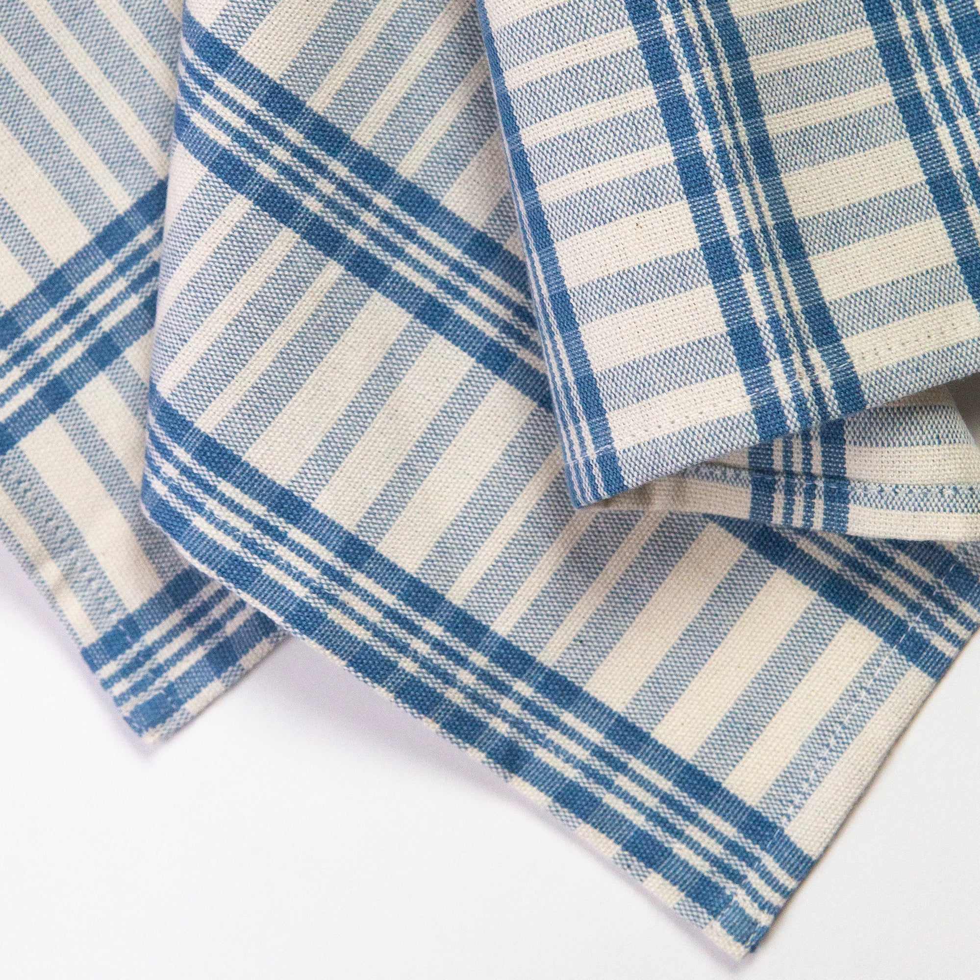 Coco Plaid Natural Indigo Napkins