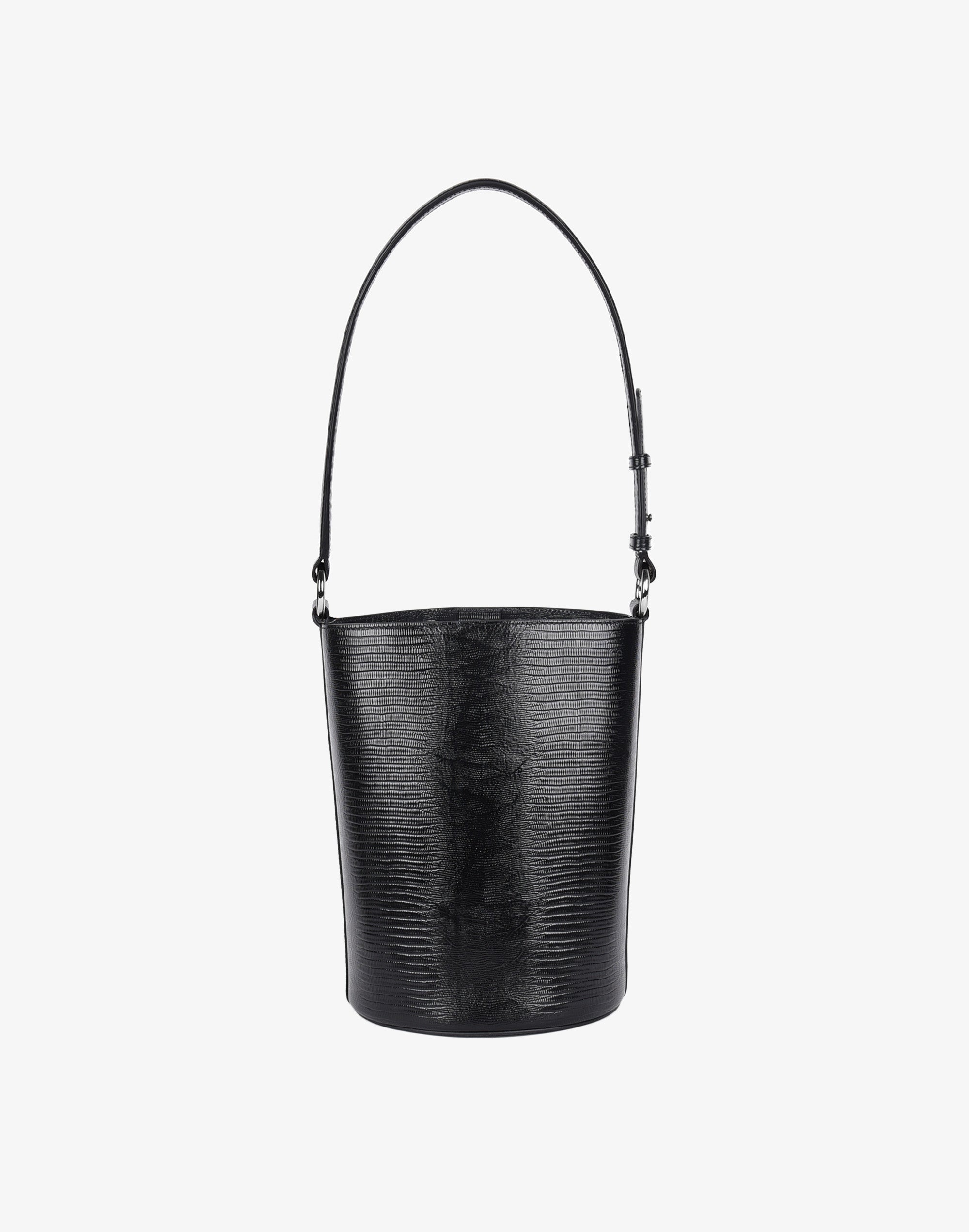 Luxe Convertible Bucket Bag (Black Lizard)