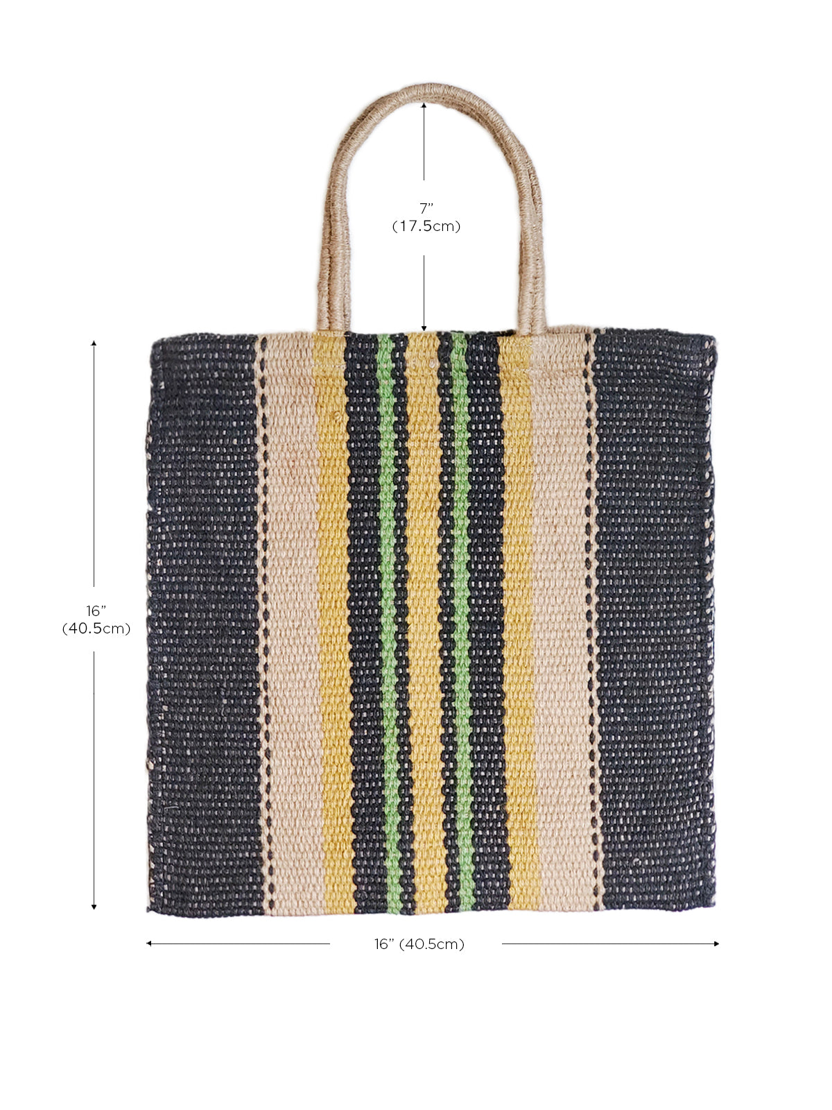 Dora Jute Tote Bag (Multi Navy)