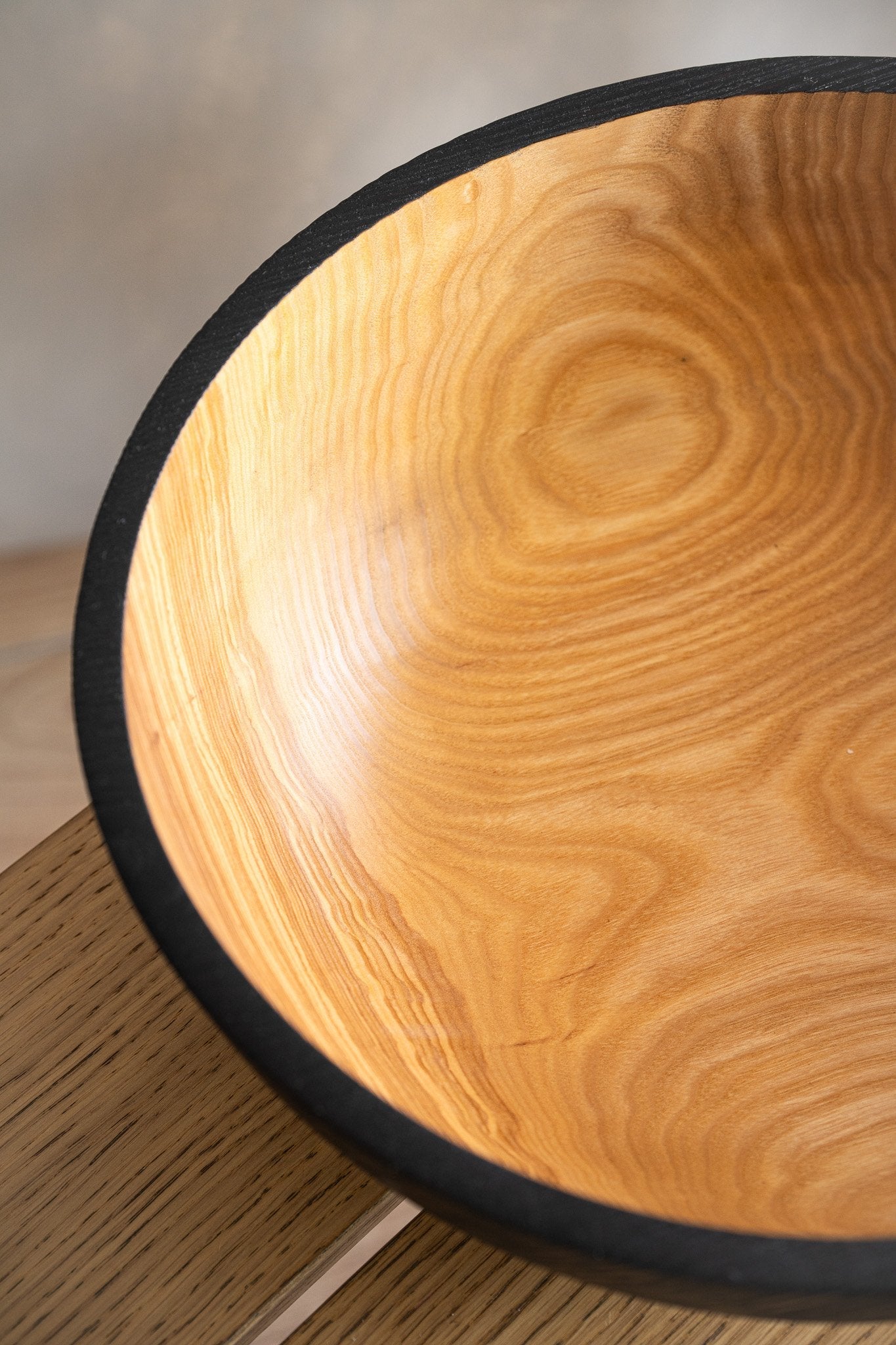 Extra Large Half Charred Wooden Bowl