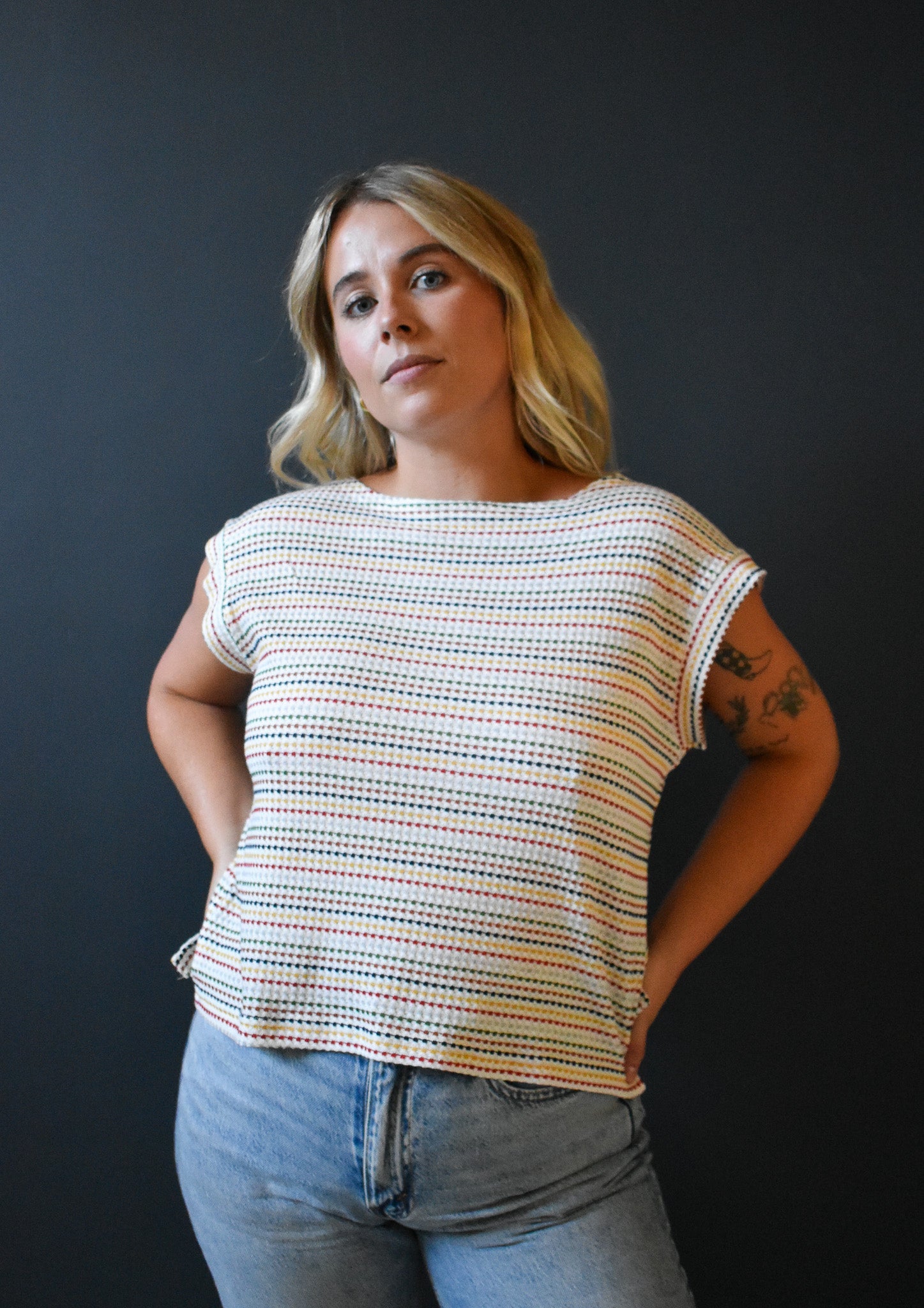 Ellen Cap Sleeve in Confetti