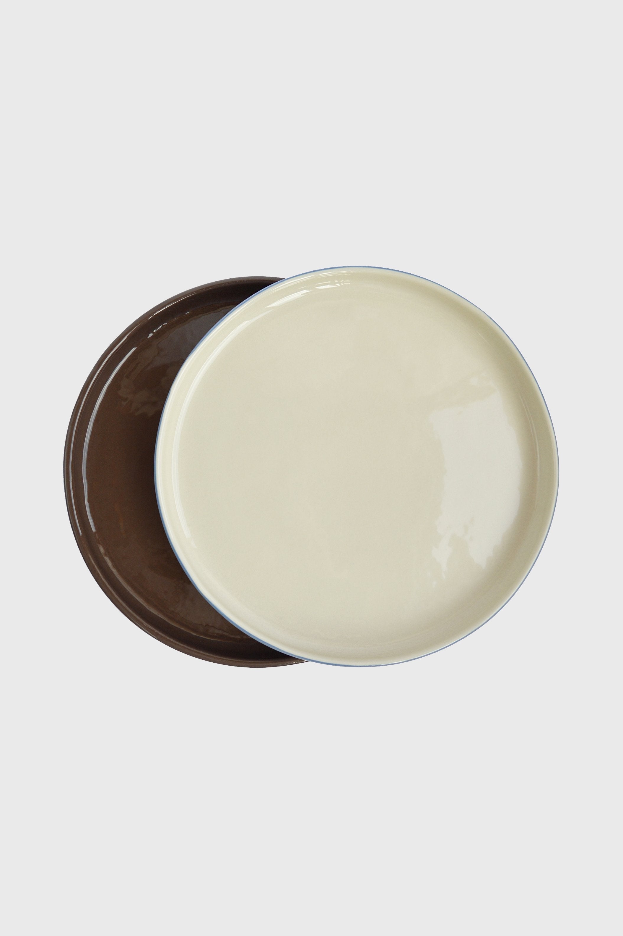 Porcelain Dinner Plates (Forget-me-not/Chocolate)