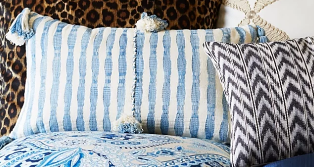 Antigua Pillow (Natural Faded Indigo)