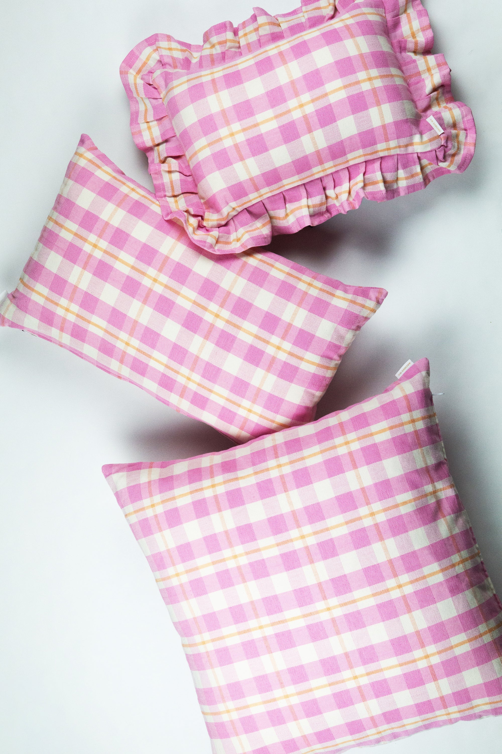 Abigail Plaid Rectangle Pillow (Bubblegum)
