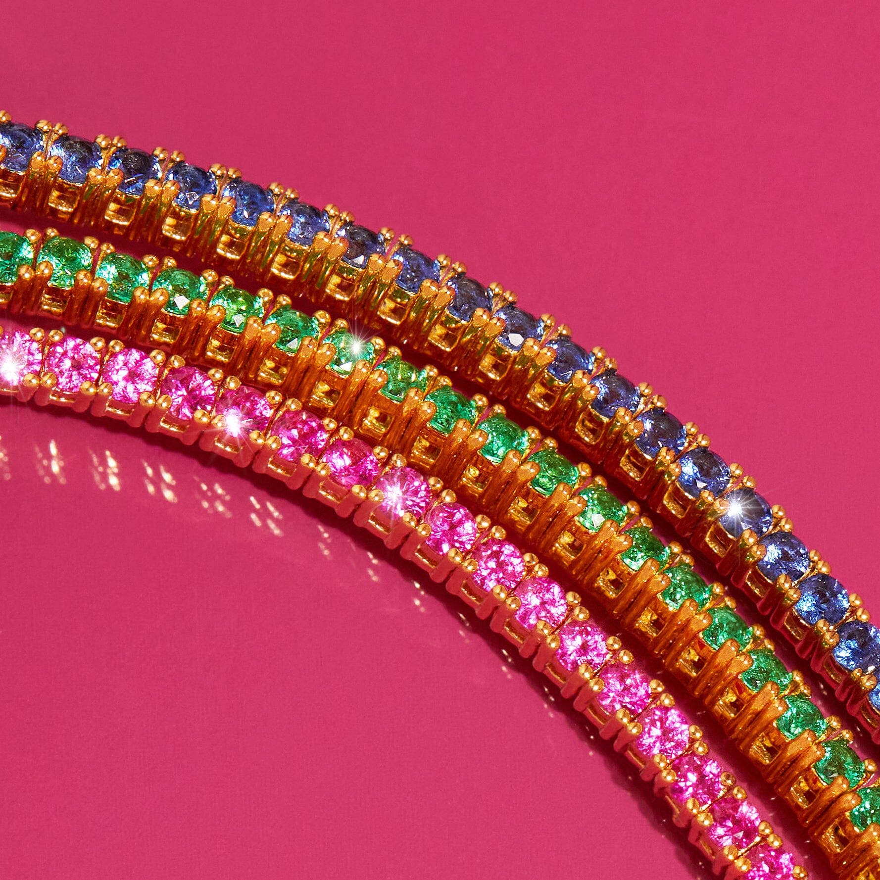 Lab Grown Green Emerald Tennis Necklace