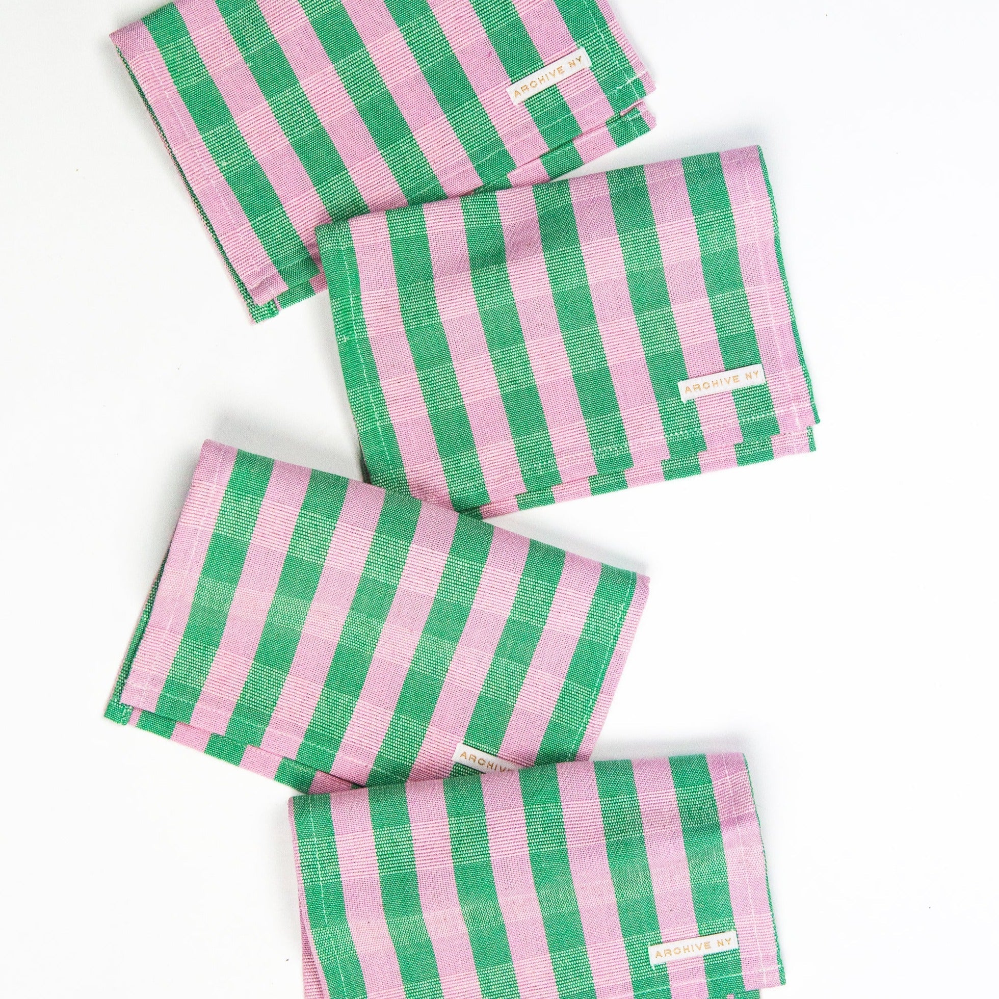 Flora Stripe Cocktail Napkins (Set of 4)