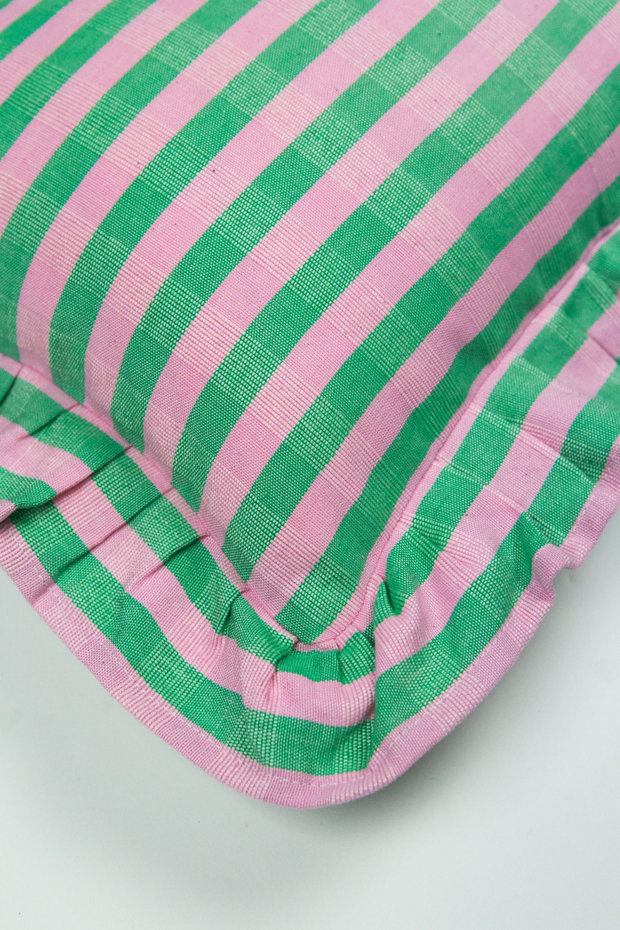 Flora Stripe Ruffle Pillow