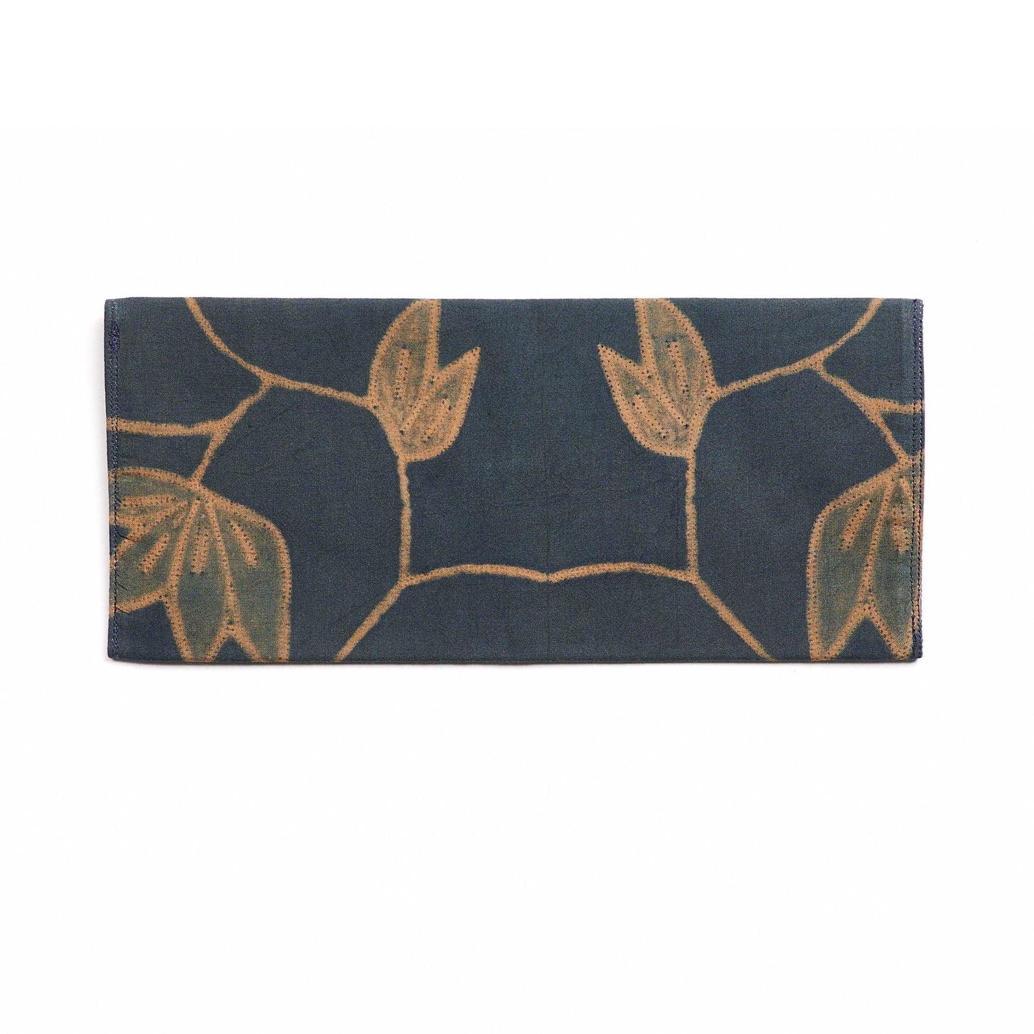 Folio Shibori Hand Crafted Zero Waste Cotton Pouch (Indigo)