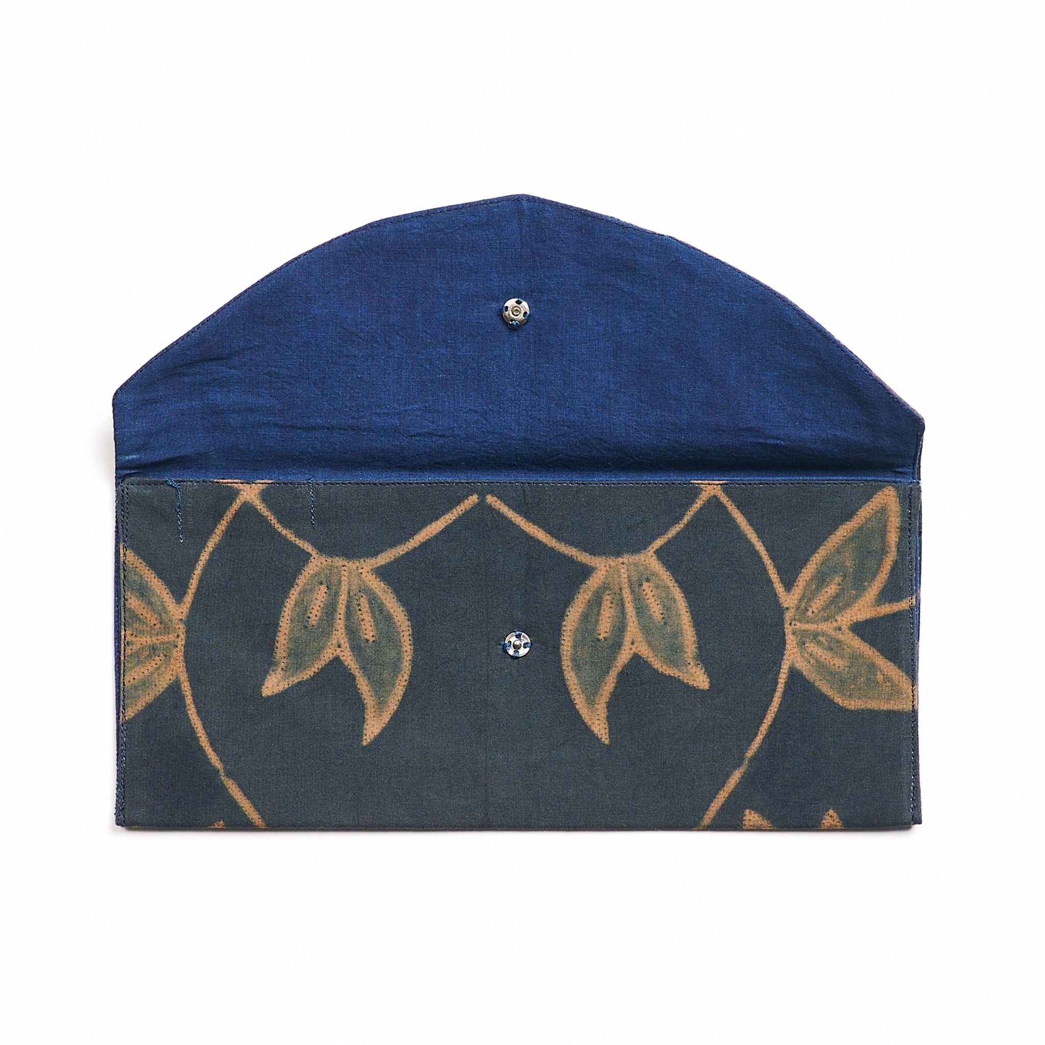 Folio Shibori Hand Crafted Zero Waste Cotton Pouch (Indigo)