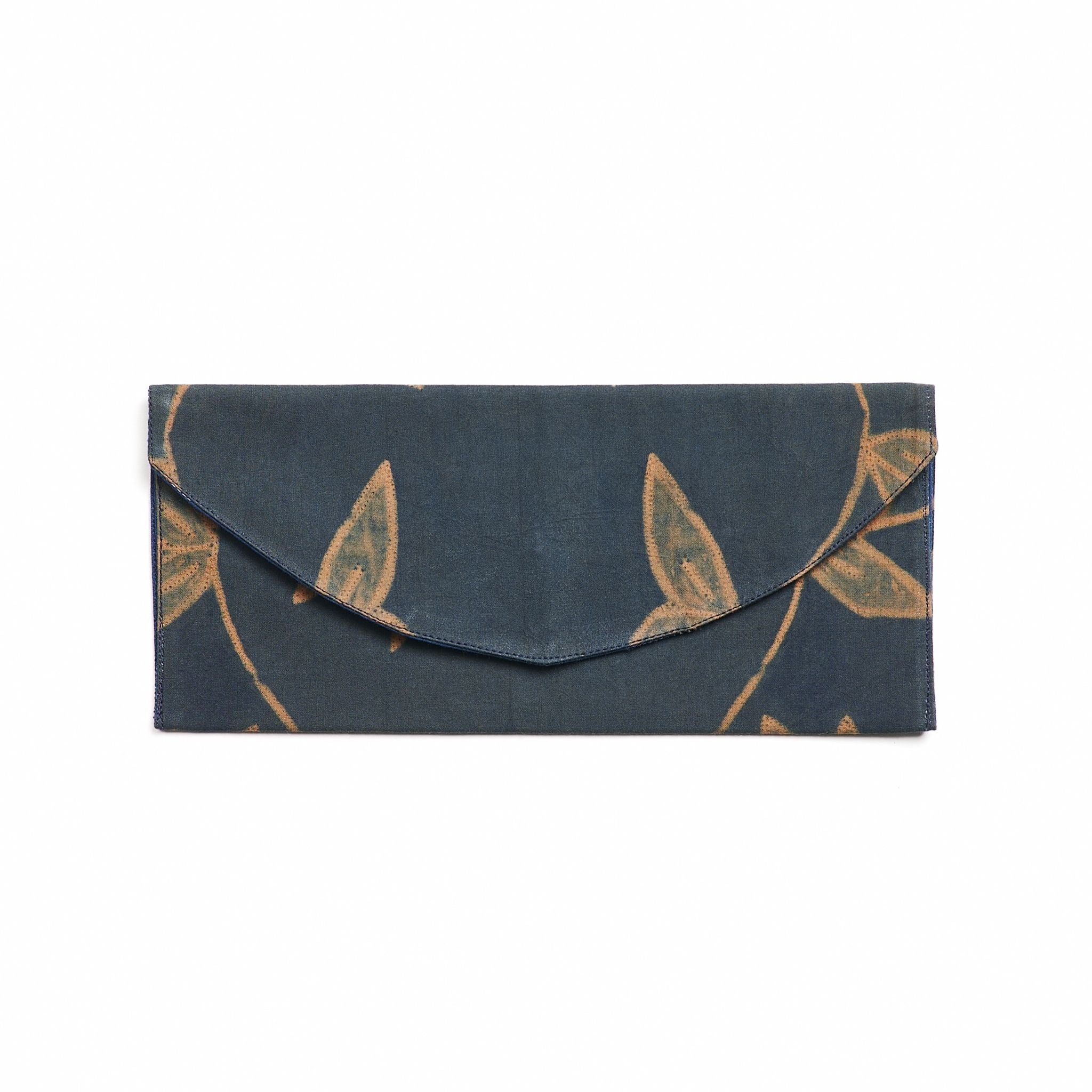 Folio Shibori Hand Crafted Zero Waste Cotton Pouch (Indigo)