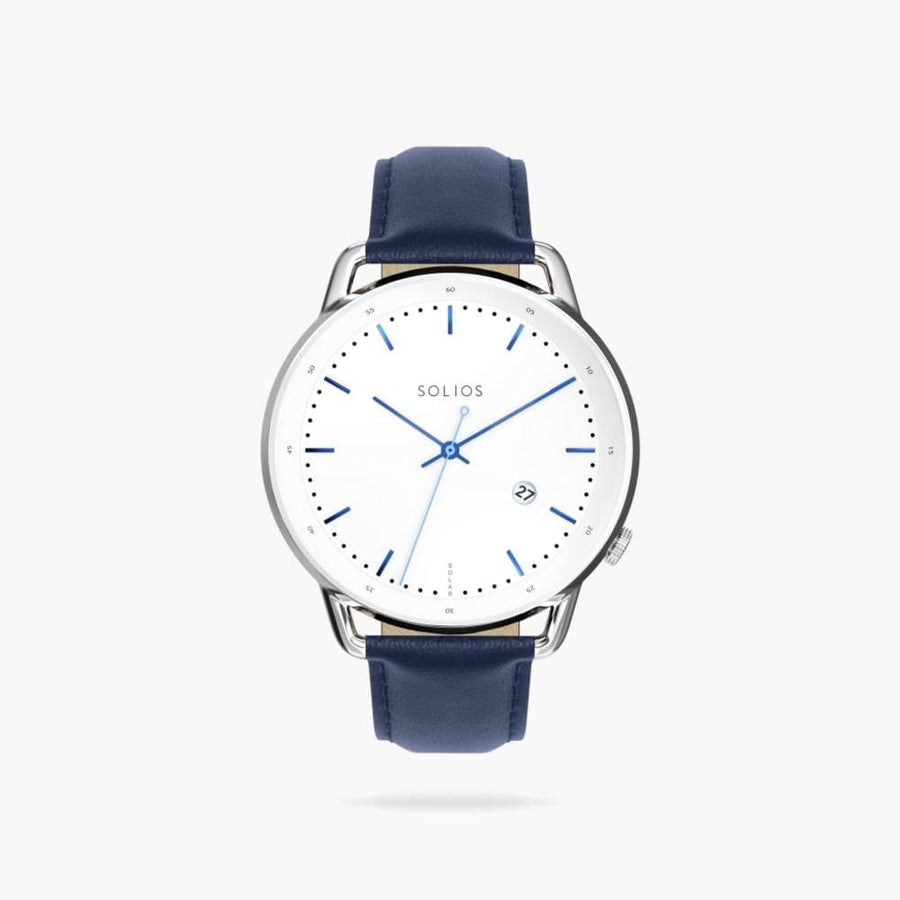 White + Silver Solar Curve (Blue Eco Vegan Leather)