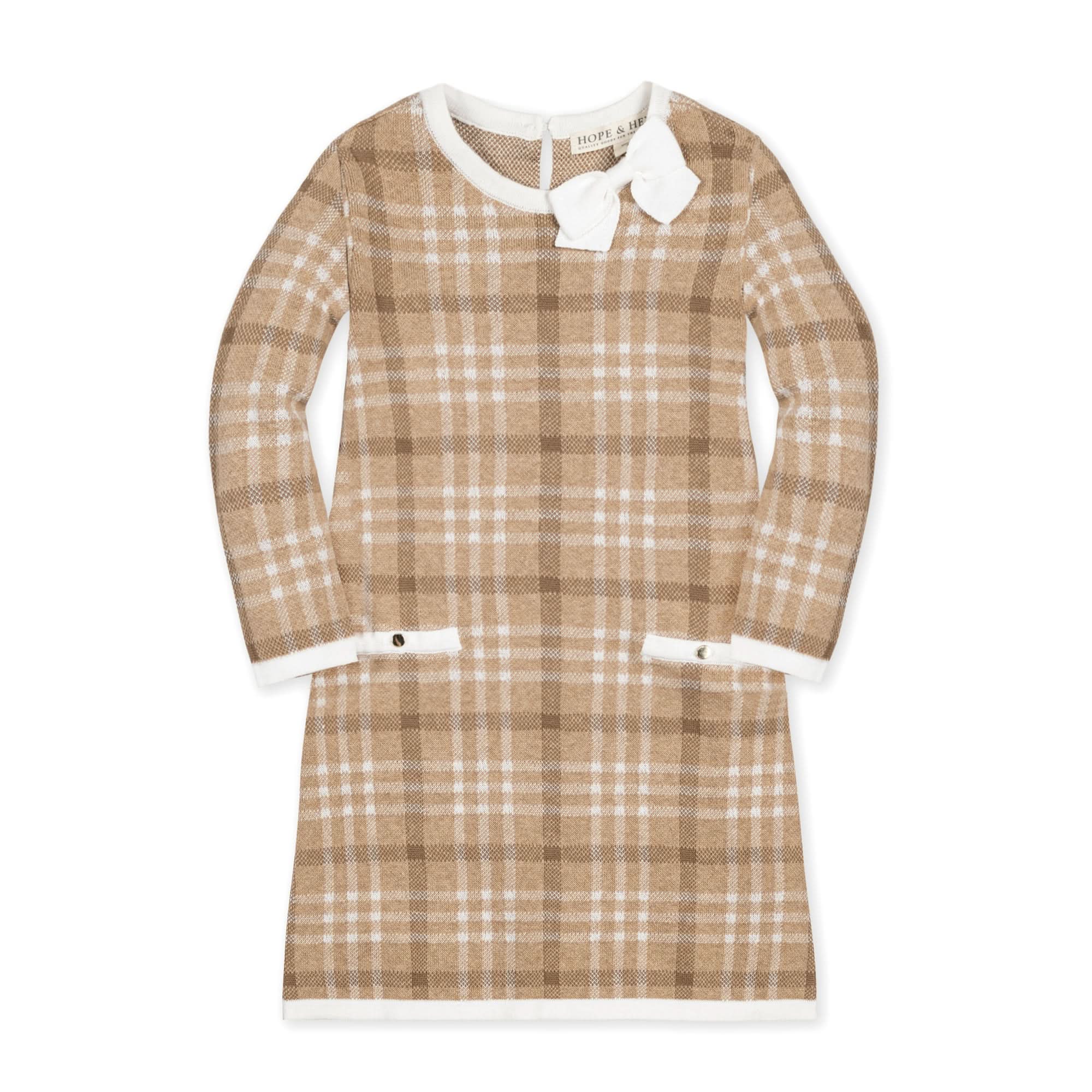 Bow Sweater Dress (Camel 2T-12)